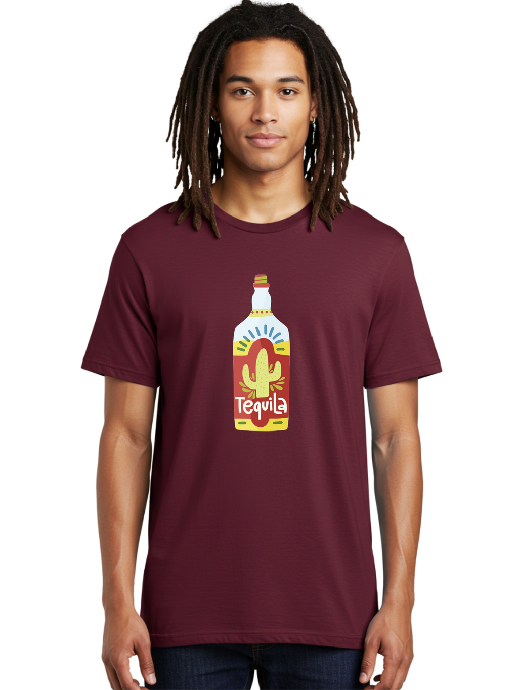 Tequila Men'S Graphic Tee, 100% Cotton, Comfortable Casual Summer Wear, Machine Washable, Tequila Bottle, Cactus Label, Liquor Packaging, Mexican Spirit, Festive Design, Party Theme, Vibrant Colors, Tequila Branding Aad767