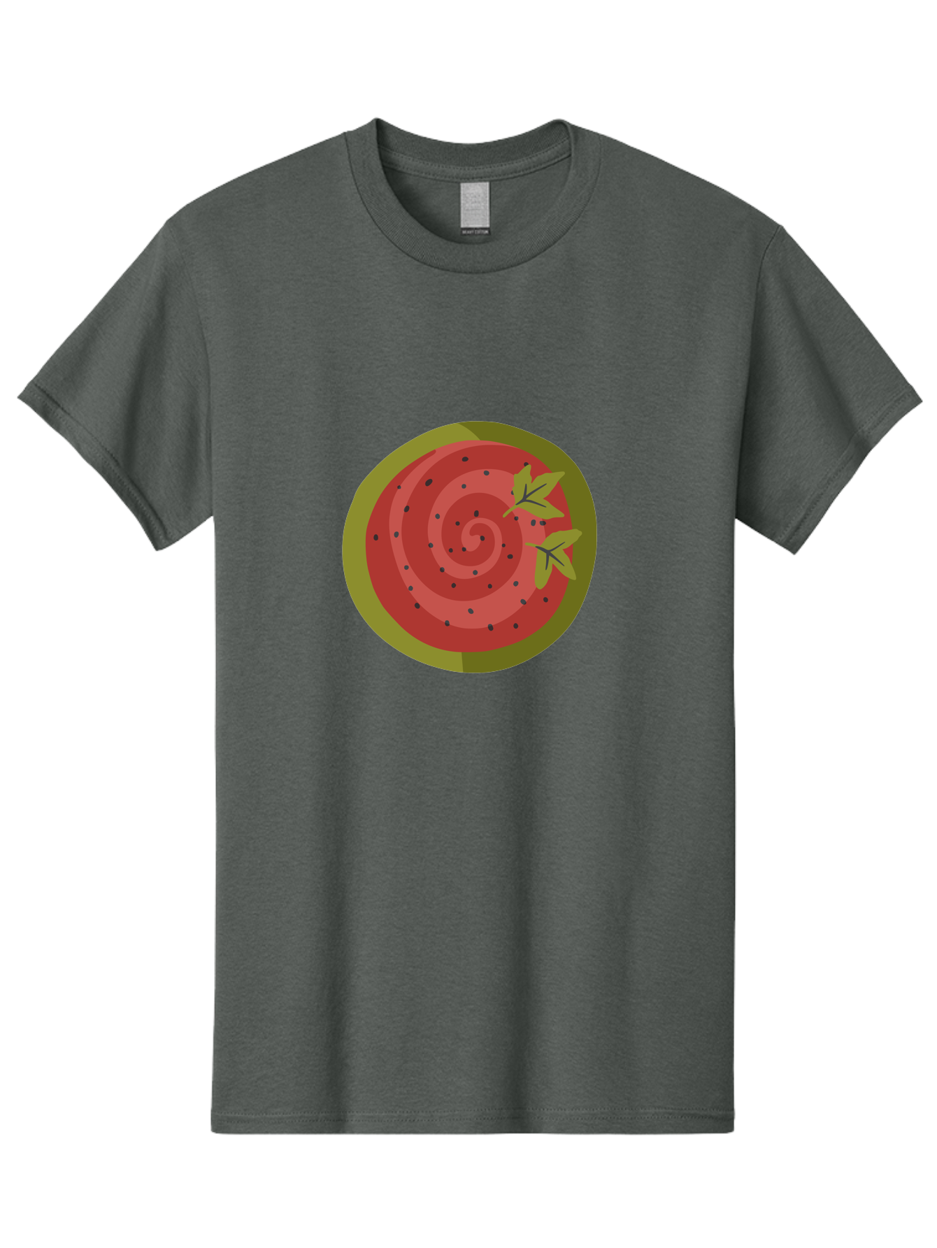 Watermelon-Slice Men'S Graphic Tee, 100% Cotton, Comfortable Casual Summer Wear, Machine Washable, Watermelon Slice, Red Fruit, Green Leaves, Black Seeds, Summer Snack, Refreshing Treat, Sweet Juice, Ripe Melon Aad772