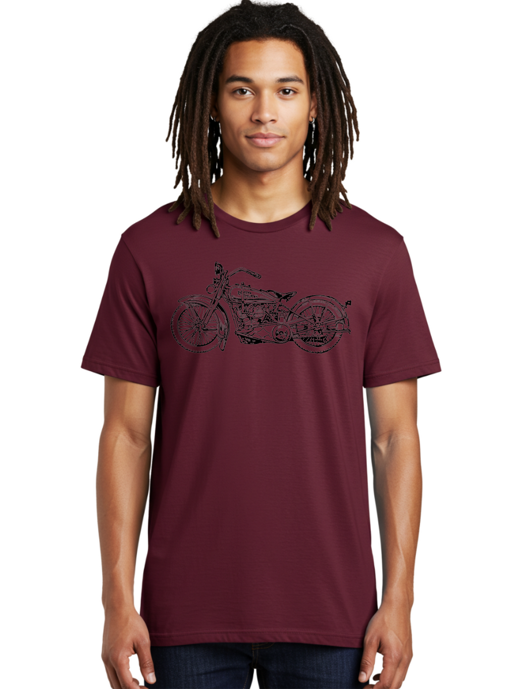 1916-Flying-Merkel Men'S Graphic Tee, 100% Cotton, Comfortable Casual Summer Wear, Machine Washable, Vintage Motorcycle, Classic Bike, Harley Davidson Logo, Retro Design, Black And Green Illustration, Motorcycle Art, Biker Culture, Aad774