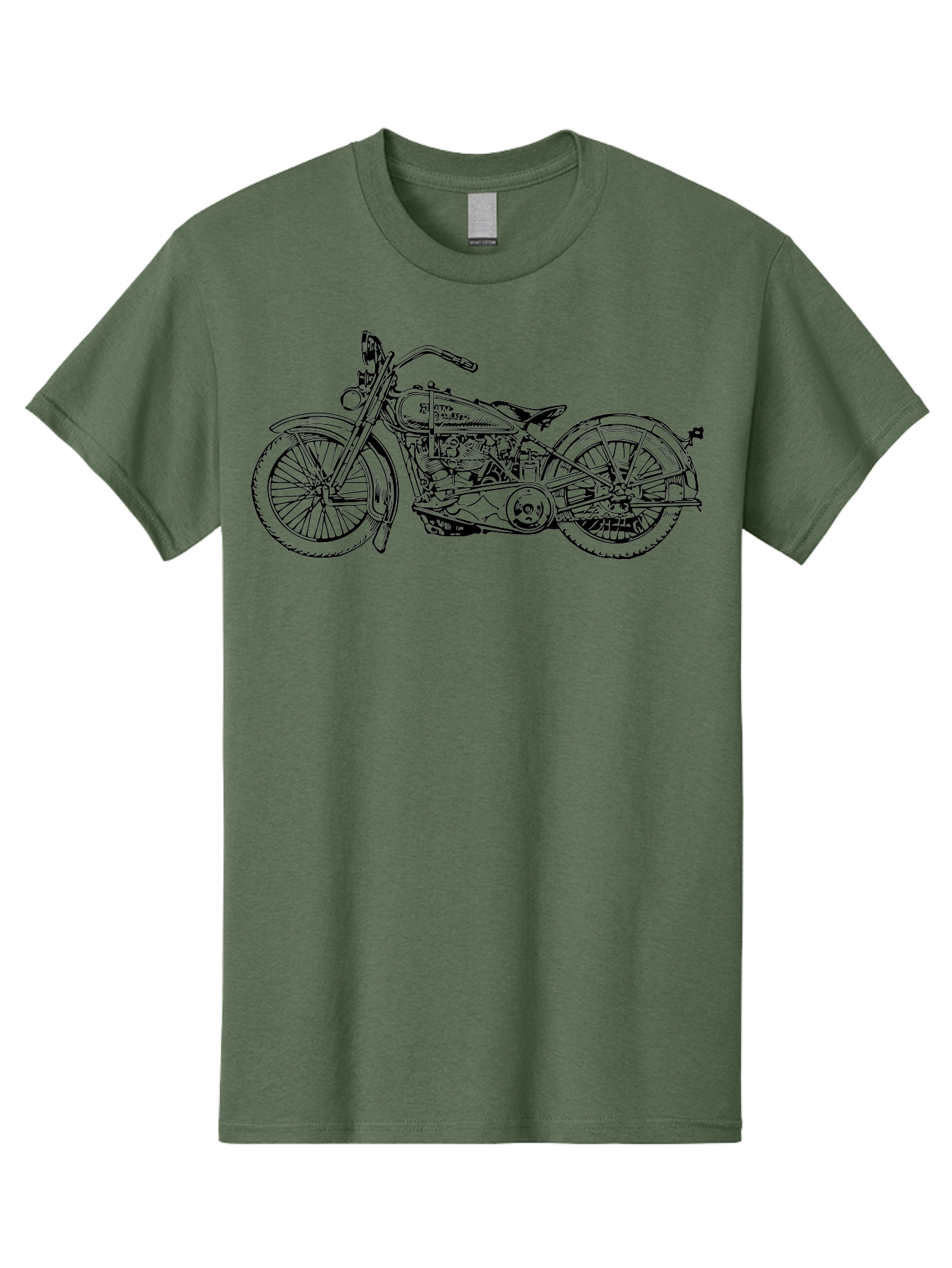 1916-Flying-Merkel Men'S Graphic Tee, 100% Cotton, Comfortable Casual Summer Wear, Machine Washable, Vintage Motorcycle, Classic Bike, Harley Davidson Logo, Retro Design, Black And Green Illustration, Motorcycle Art, Biker Culture, Aad774