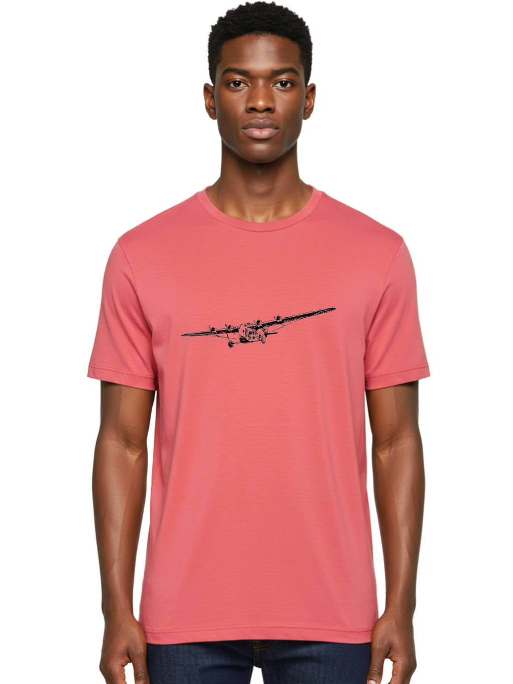 Airplane Men'S Graphic Tee, 100% Cotton, Comfortable Casual Summer Wear, Machine Washable, Vintage Airplane, Historic Aircraft, Ford Tri-Motor, Classic Aviation, Antique Plane, Nostalgic Flight, Retro Aircraft Design Aad775