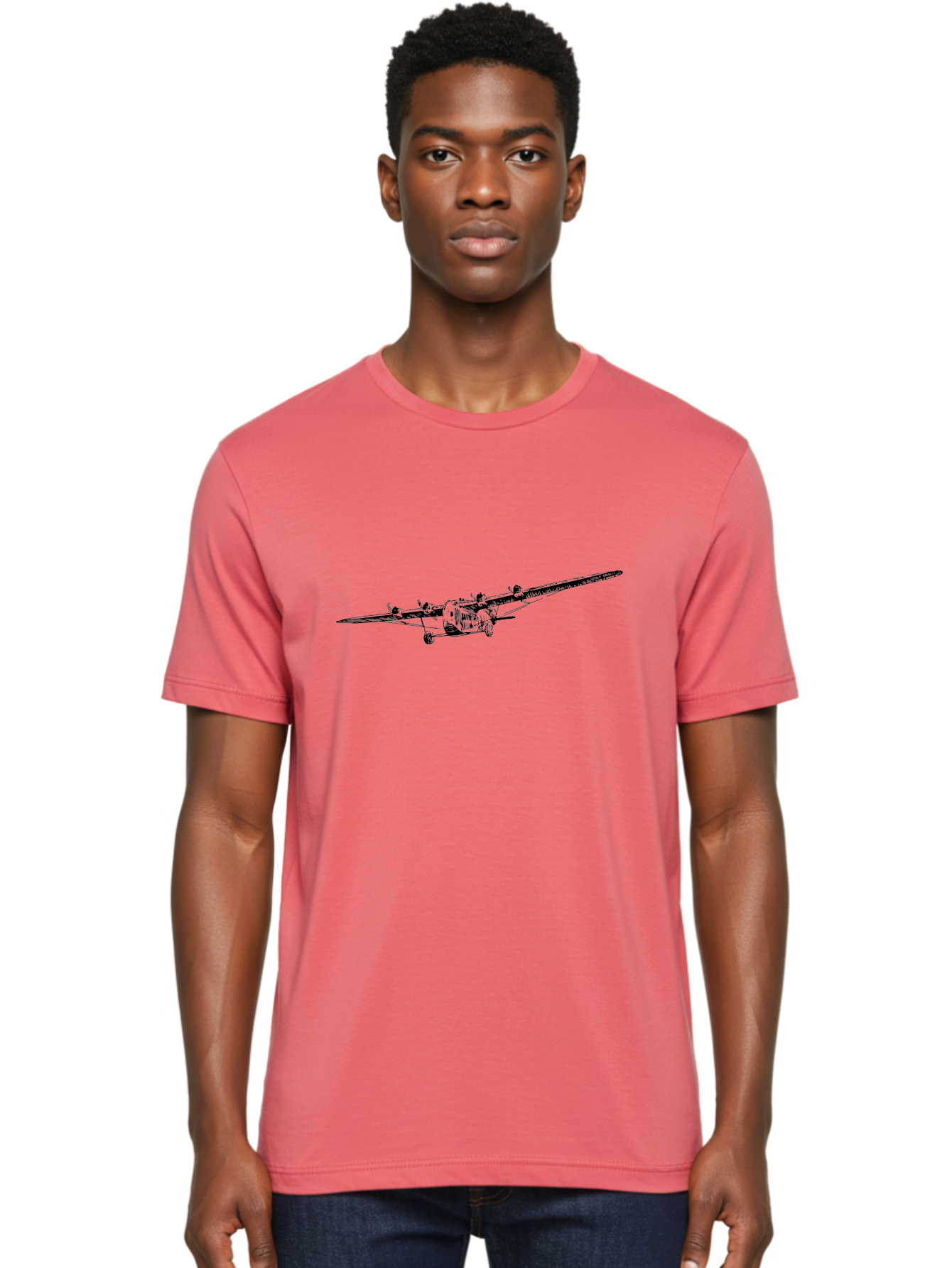 Airplane Men'S Graphic Tee, 100% Cotton, Comfortable Casual Summer Wear, Machine Washable, Vintage Airplane, Historic Aircraft, Ford Tri-Motor, Classic Aviation, Antique Plane, Nostalgic Flight, Retro Aircraft Design Aad775