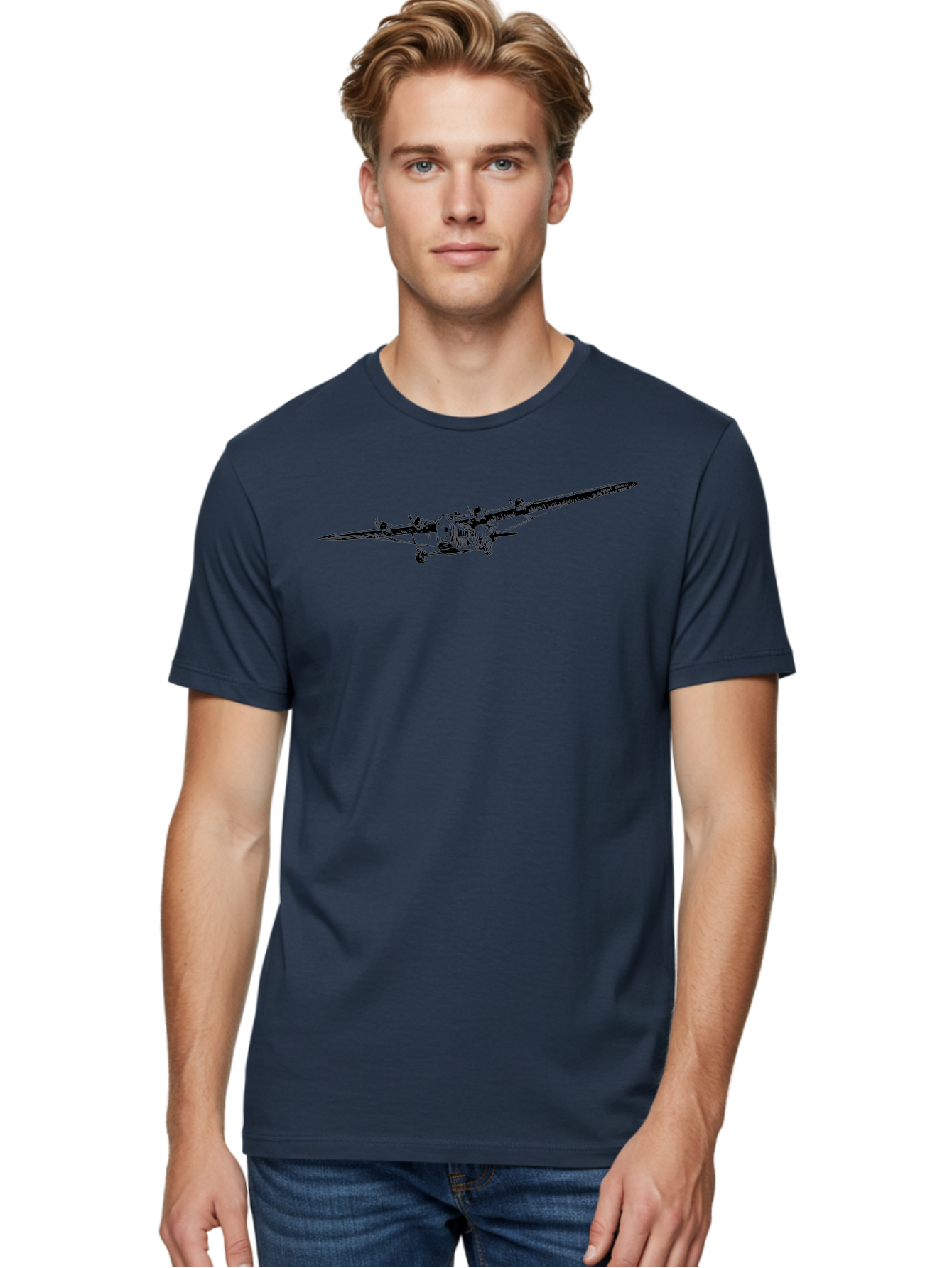 Airplane Men'S Graphic Tee, 100% Cotton, Comfortable Casual Summer Wear, Machine Washable, Vintage Airplane, Historic Aircraft, Ford Tri-Motor, Classic Aviation, Antique Plane, Nostalgic Flight, Retro Aircraft Design Aad775