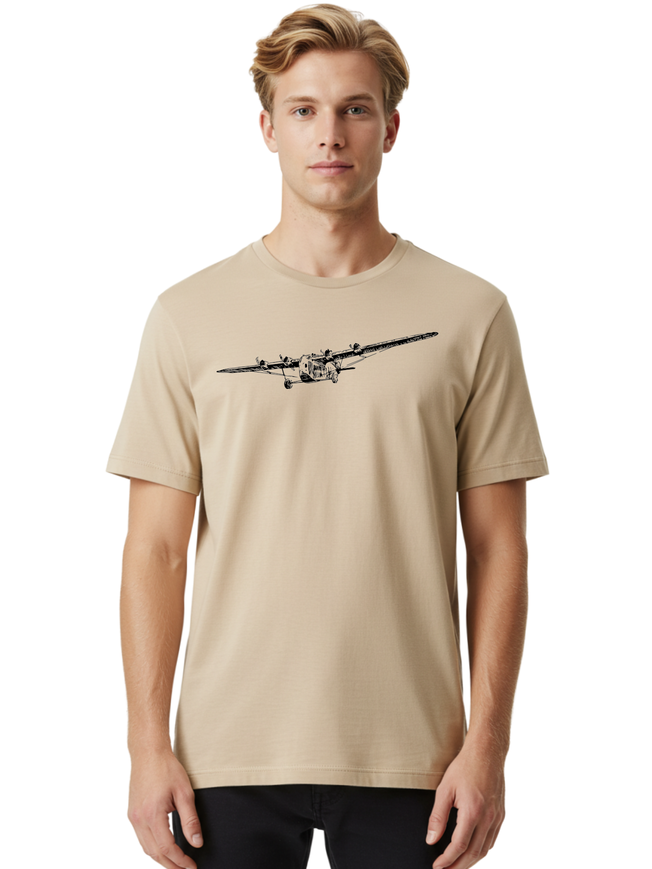 Airplane Men'S Graphic Tee, 100% Cotton, Comfortable Casual Summer Wear, Machine Washable, Vintage Airplane, Historic Aircraft, Ford Tri-Motor, Classic Aviation, Antique Plane, Nostalgic Flight, Retro Aircraft Design Aad775