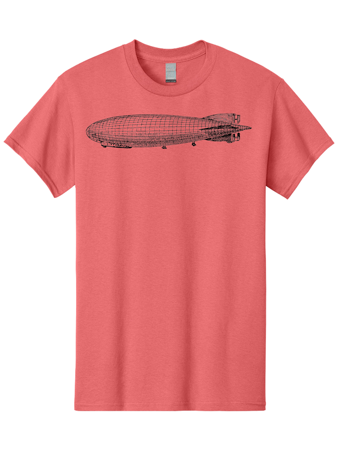 Airship Men'S Graphic Tee, 100% Cotton, Comfortable Casual Summer Wear, Machine Washable, Airship, Zeppelin, Dirigible, Aircraft, Luxury Travel, Historical Aviation, Vintage Transportation, Retro Style, Wireframe Model, 3D Rendering Aad776