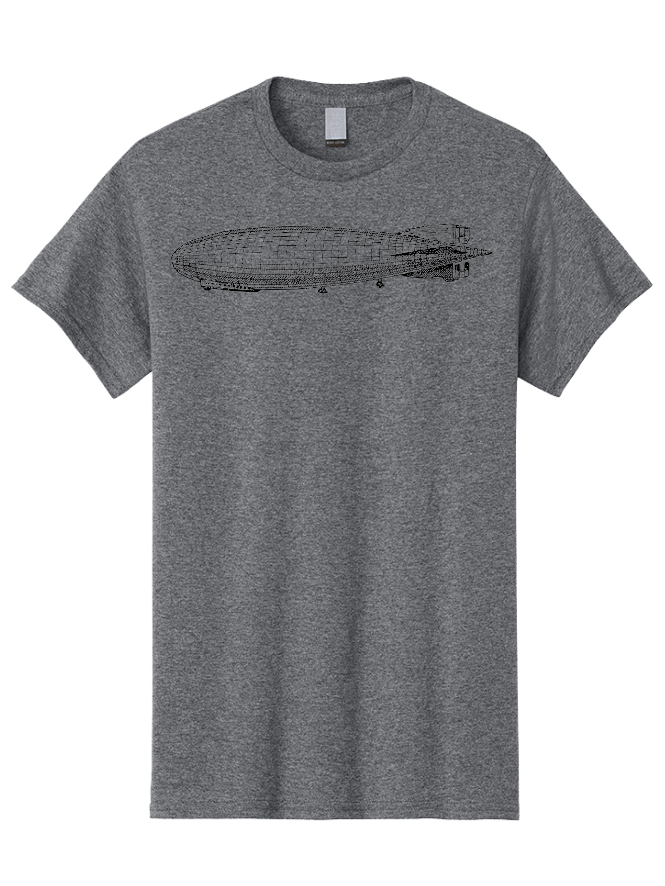Airship Men'S Graphic Tee, 100% Cotton, Comfortable Casual Summer Wear, Machine Washable, Airship, Zeppelin, Dirigible, Aircraft, Luxury Travel, Historical Aviation, Vintage Transportation, Retro Style, Wireframe Model, 3D Rendering Aad776