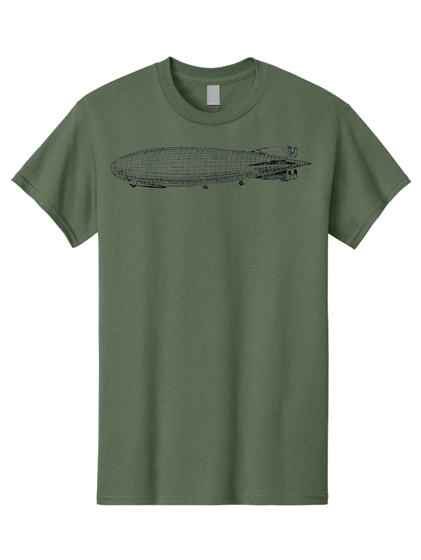 Airship Men'S Graphic Tee, 100% Cotton, Comfortable Casual Summer Wear, Machine Washable, Airship, Zeppelin, Dirigible, Aircraft, Luxury Travel, Historical Aviation, Vintage Transportation, Retro Style, Wireframe Model, 3D Rendering Aad776