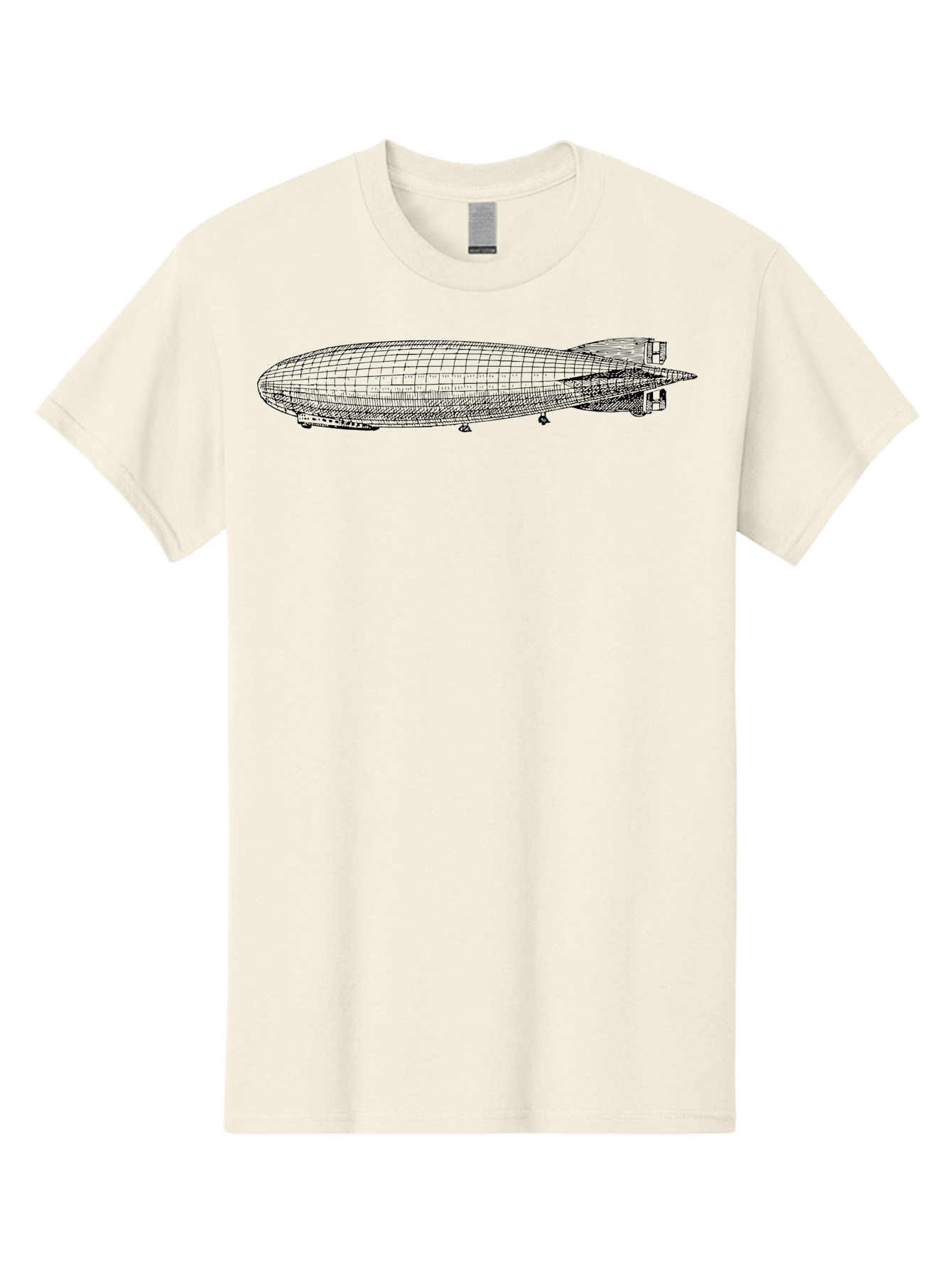 Airship Men'S Graphic Tee, 100% Cotton, Comfortable Casual Summer Wear, Machine Washable, Airship, Zeppelin, Dirigible, Aircraft, Luxury Travel, Historical Aviation, Vintage Transportation, Retro Style, Wireframe Model, 3D Rendering Aad776