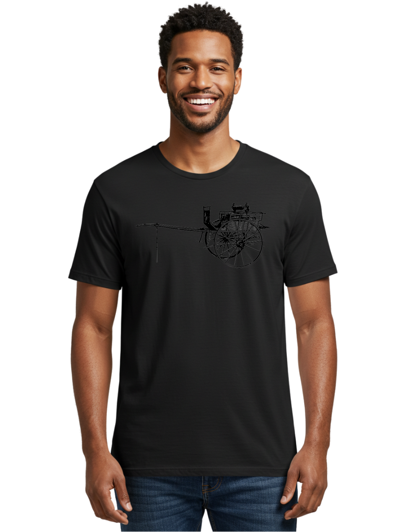 Benz-Patent-Motorwagen Men'S Graphic Tee, 100% Cotton, Comfortable Casual Summer Wear, Machine Washable, Vintage Car, Antique Automobile, Historic Vehicle, Classic Transportation, Benz Patent-Motorwagen, Early Automotive Technology, Aad777