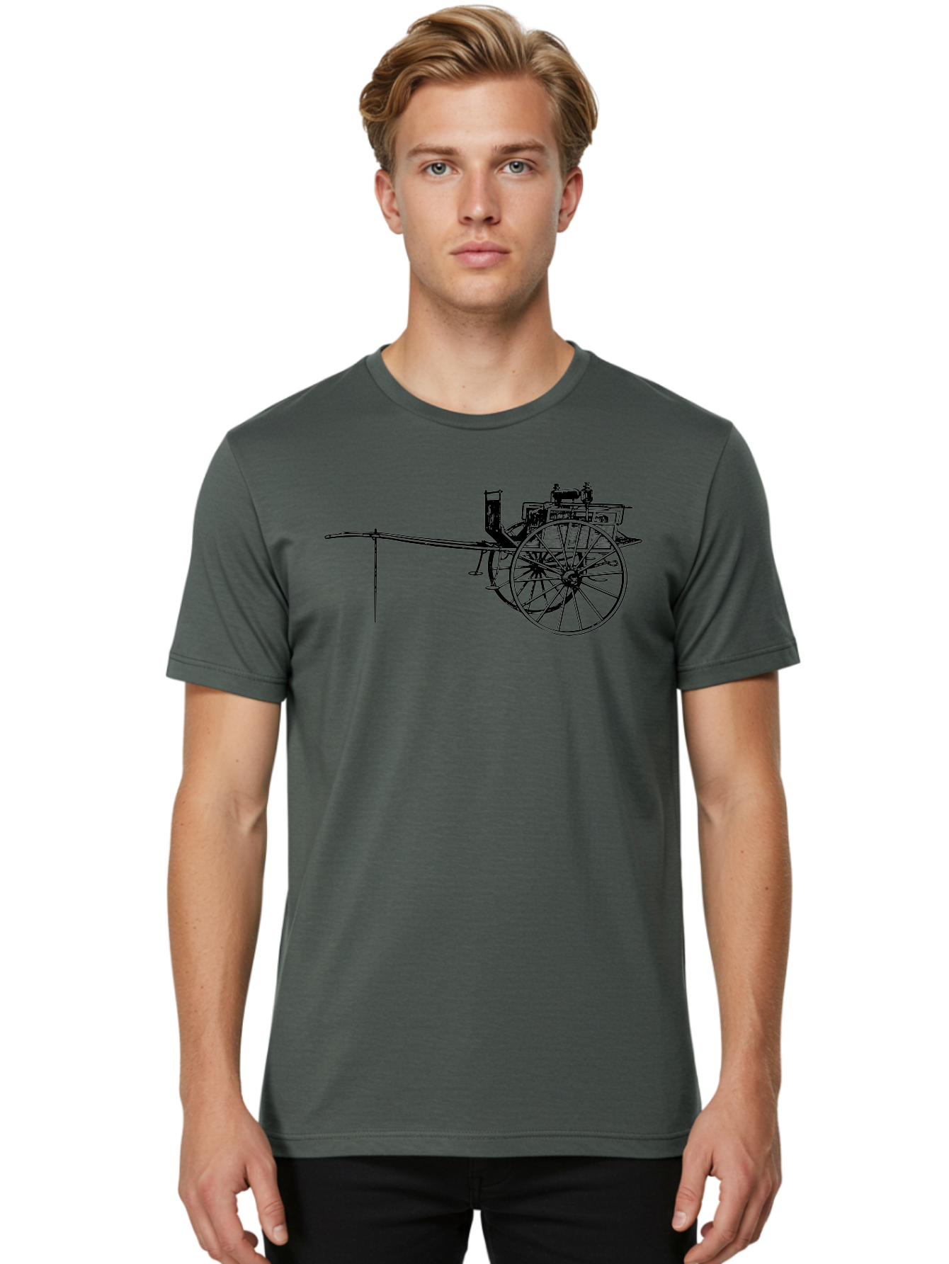 Benz-Patent-Motorwagen Men'S Graphic Tee, 100% Cotton, Comfortable Casual Summer Wear, Machine Washable, Vintage Car, Antique Automobile, Historic Vehicle, Classic Transportation, Benz Patent-Motorwagen, Early Automotive Technology, Aad777