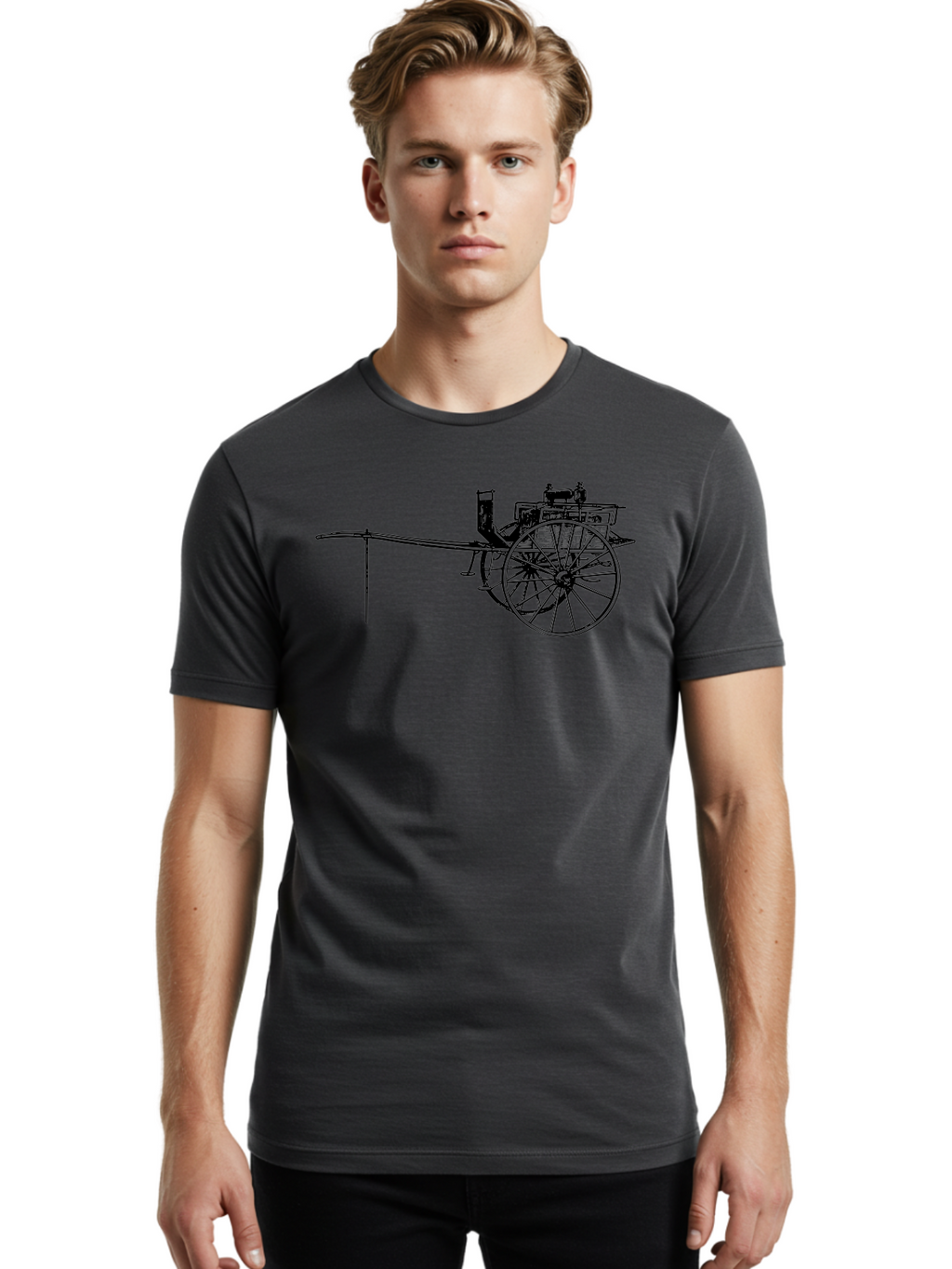 Benz-Patent-Motorwagen Men'S Graphic Tee, 100% Cotton, Comfortable Casual Summer Wear, Machine Washable, Vintage Car, Antique Automobile, Historic Vehicle, Classic Transportation, Benz Patent-Motorwagen, Early Automotive Technology, Aad777