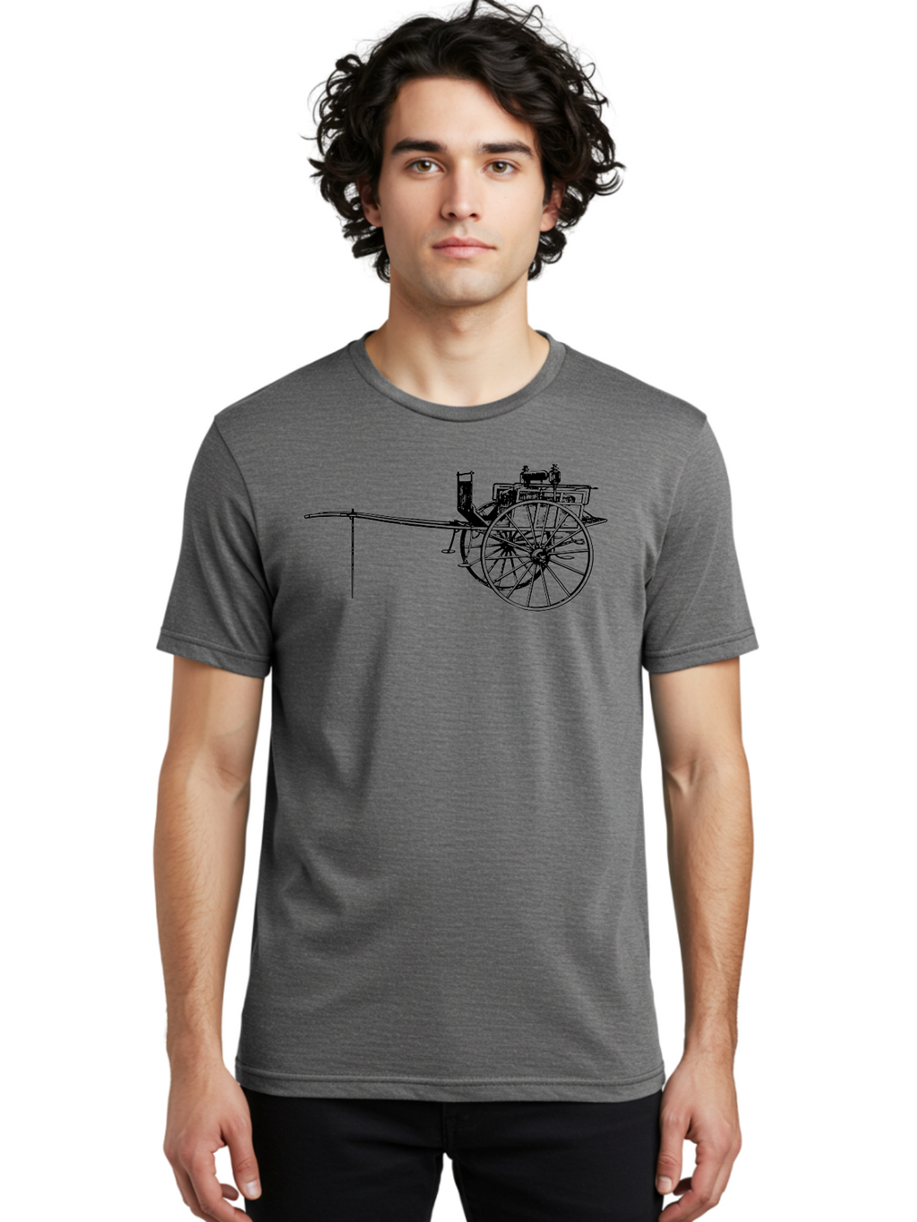 Benz-Patent-Motorwagen Men'S Graphic Tee, 100% Cotton, Comfortable Casual Summer Wear, Machine Washable, Vintage Car, Antique Automobile, Historic Vehicle, Classic Transportation, Benz Patent-Motorwagen, Early Automotive Technology, Aad777