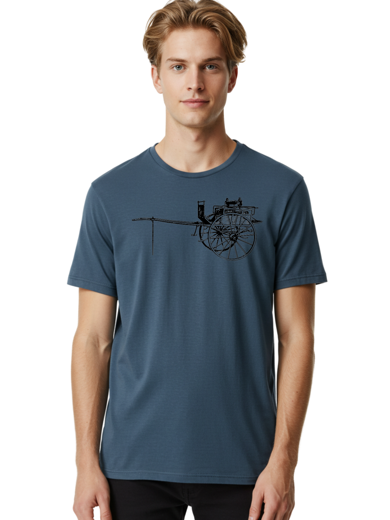 Benz-Patent-Motorwagen Men'S Graphic Tee, 100% Cotton, Comfortable Casual Summer Wear, Machine Washable, Vintage Car, Antique Automobile, Historic Vehicle, Classic Transportation, Benz Patent-Motorwagen, Early Automotive Technology, Aad777