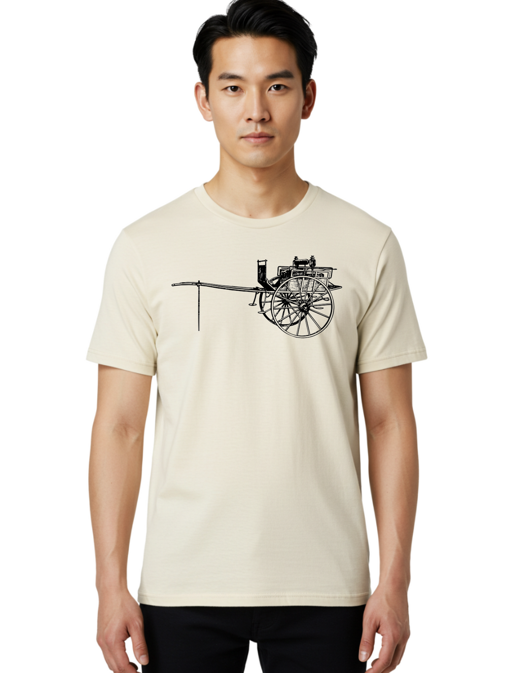 Benz-Patent-Motorwagen Men'S Graphic Tee, 100% Cotton, Comfortable Casual Summer Wear, Machine Washable, Vintage Car, Antique Automobile, Historic Vehicle, Classic Transportation, Benz Patent-Motorwagen, Early Automotive Technology, Aad777