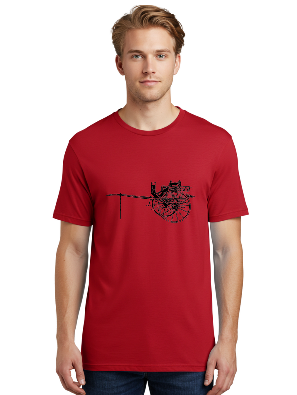 Benz-Patent-Motorwagen Men'S Graphic Tee, 100% Cotton, Comfortable Casual Summer Wear, Machine Washable, Vintage Car, Antique Automobile, Historic Vehicle, Classic Transportation, Benz Patent-Motorwagen, Early Automotive Technology, Aad777