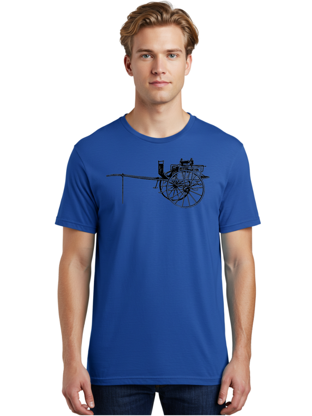 Benz-Patent-Motorwagen Men'S Graphic Tee, 100% Cotton, Comfortable Casual Summer Wear, Machine Washable, Vintage Car, Antique Automobile, Historic Vehicle, Classic Transportation, Benz Patent-Motorwagen, Early Automotive Technology, Aad777
