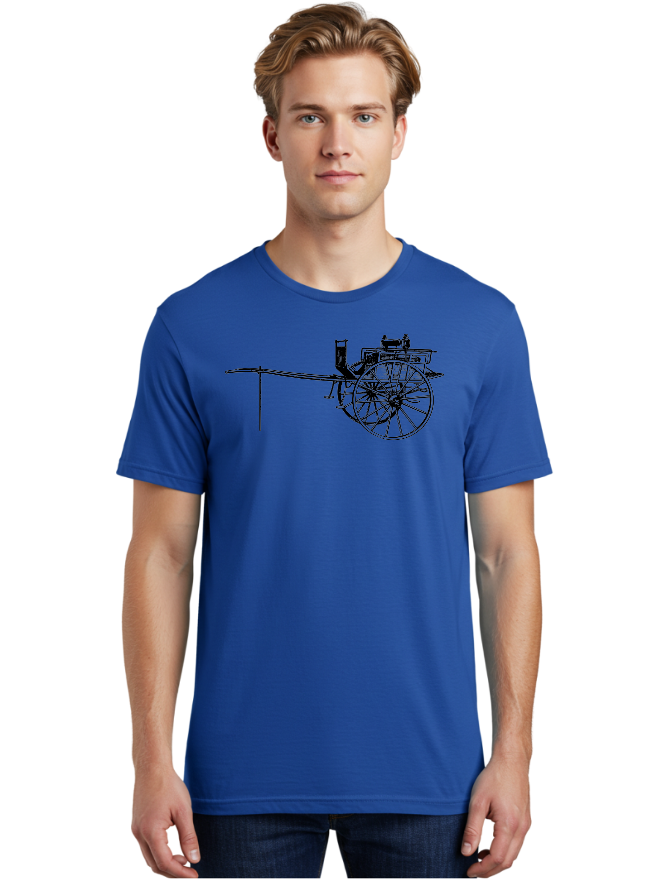 Benz-Patent-Motorwagen Men'S Graphic Tee, 100% Cotton, Comfortable Casual Summer Wear, Machine Washable, Vintage Car, Antique Automobile, Historic Vehicle, Classic Transportation, Benz Patent-Motorwagen, Early Automotive Technology, Aad777