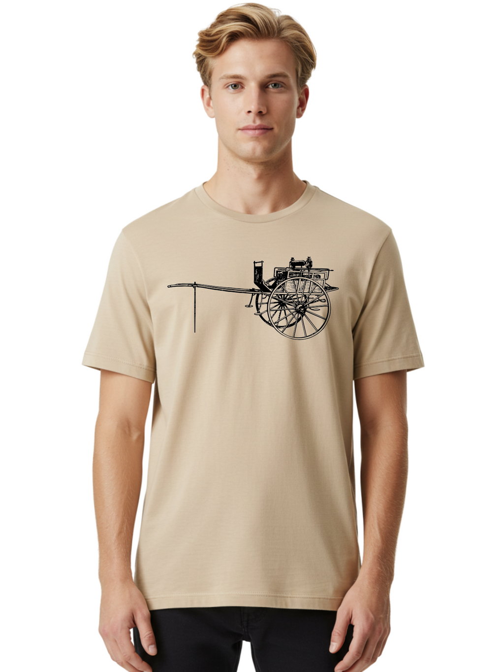Benz-Patent-Motorwagen Men'S Graphic Tee, 100% Cotton, Comfortable Casual Summer Wear, Machine Washable, Vintage Car, Antique Automobile, Historic Vehicle, Classic Transportation, Benz Patent-Motorwagen, Early Automotive Technology, Aad777