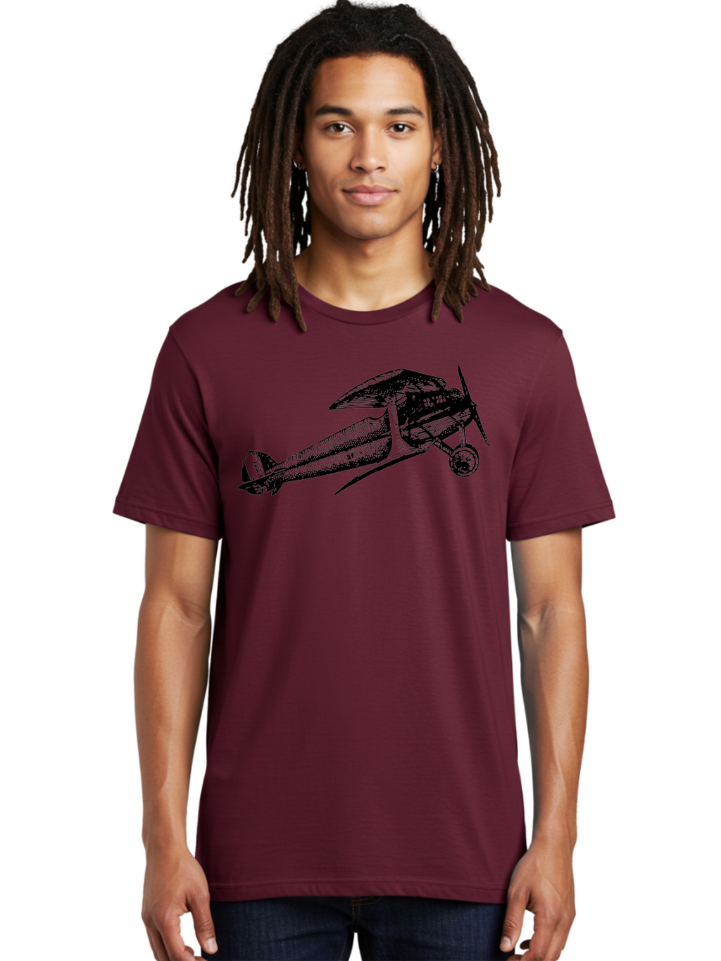 Biplane-1 Men'S Graphic Tee, 100% Cotton, Comfortable Casual Summer Wear, Machine Washable, Vintage Aeroplane, Classic Aircraft, Retro Aviation, Antique Plane, Old-Fashioned Flying Machine, Historical Flight Aad778
