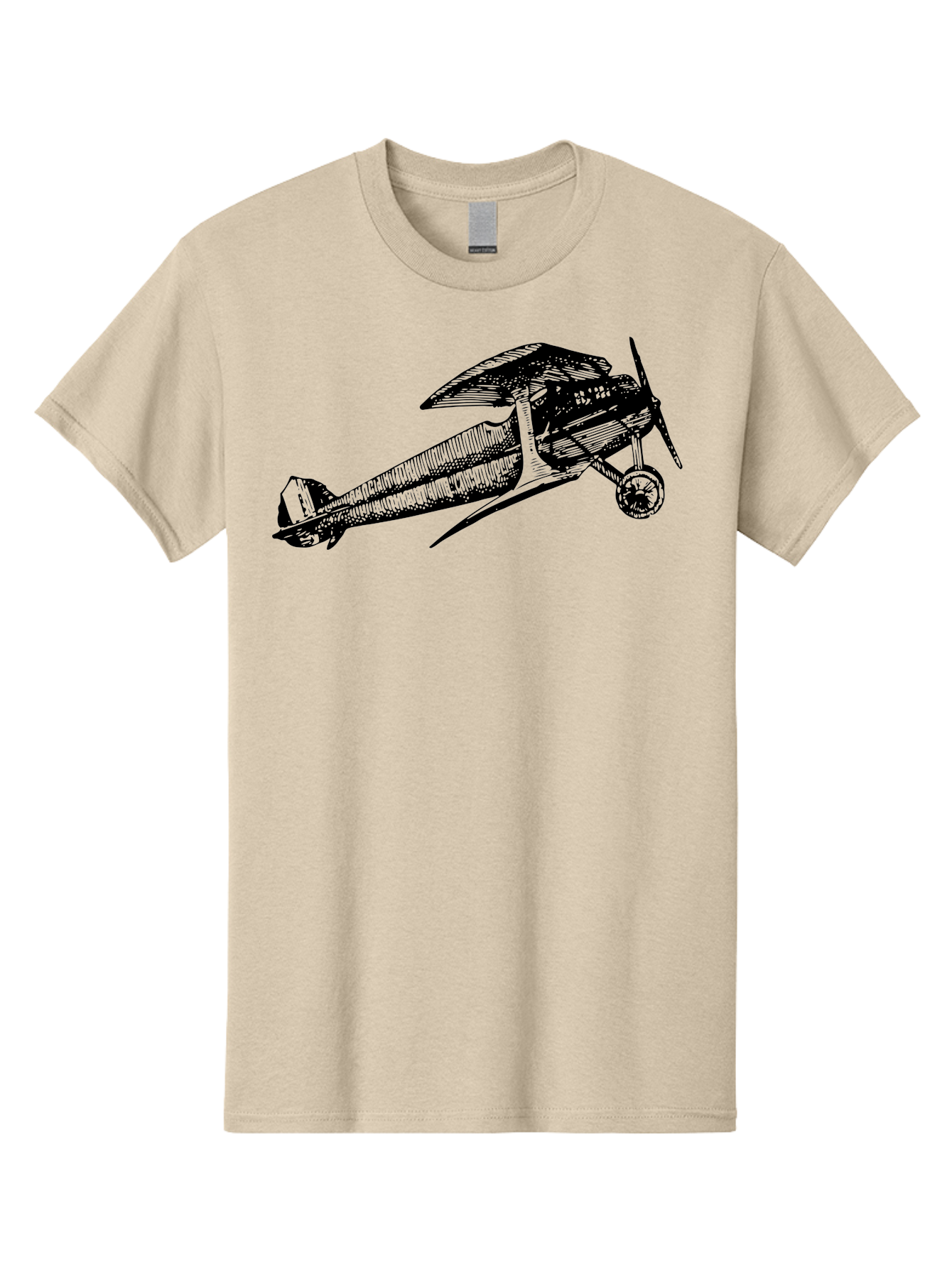 Biplane-1 Men'S Graphic Tee, 100% Cotton, Comfortable Casual Summer Wear, Machine Washable, Vintage Aeroplane, Classic Aircraft, Retro Aviation, Antique Plane, Old-Fashioned Flying Machine, Historical Flight Aad778