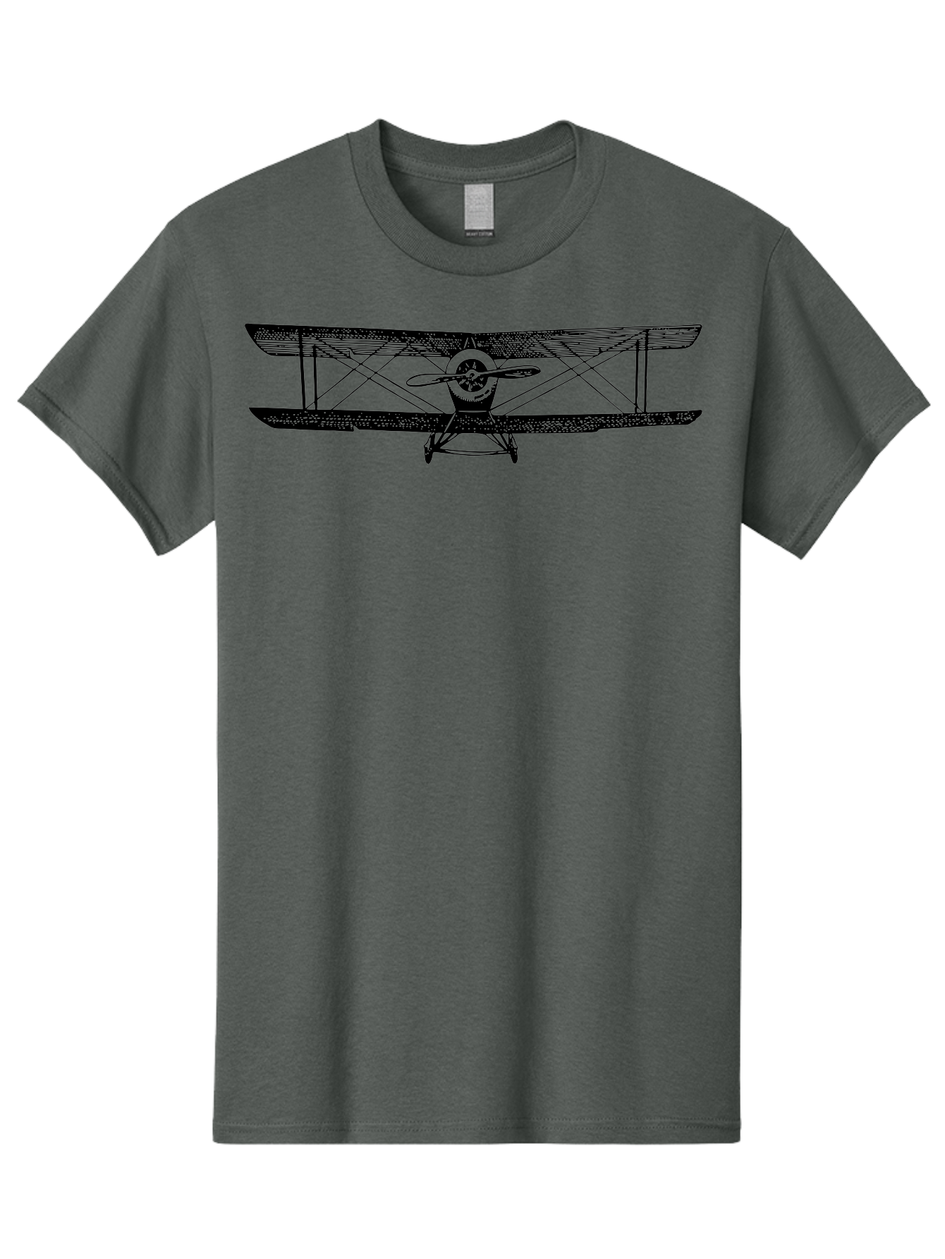 Biplane-2 Men'S Graphic Tee, 100% Cotton, Comfortable Casual Summer Wear, Machine Washable, Vintage Aircraft, Classic Aviation, Biplane Design, Double Wings, Propeller Driven, Retro Flying Machine, Historical Airplane, Aviation Heritage Aad779
