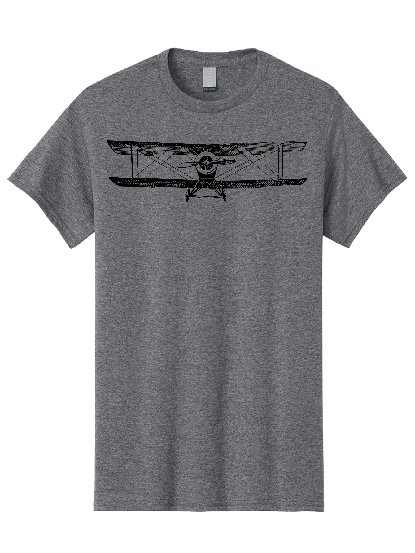 Biplane-2 Men'S Graphic Tee, 100% Cotton, Comfortable Casual Summer Wear, Machine Washable, Vintage Aircraft, Classic Aviation, Biplane Design, Double Wings, Propeller Driven, Retro Flying Machine, Historical Airplane, Aviation Heritage Aad779