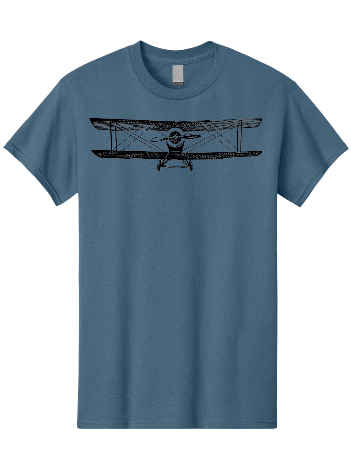Biplane-2 Men'S Graphic Tee, 100% Cotton, Comfortable Casual Summer Wear, Machine Washable, Vintage Aircraft, Classic Aviation, Biplane Design, Double Wings, Propeller Driven, Retro Flying Machine, Historical Airplane, Aviation Heritage Aad779
