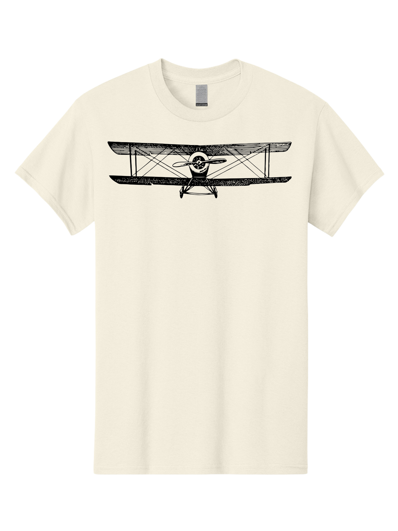 Biplane-2 Men'S Graphic Tee, 100% Cotton, Comfortable Casual Summer Wear, Machine Washable, Vintage Aircraft, Classic Aviation, Biplane Design, Double Wings, Propeller Driven, Retro Flying Machine, Historical Airplane, Aviation Heritage Aad779