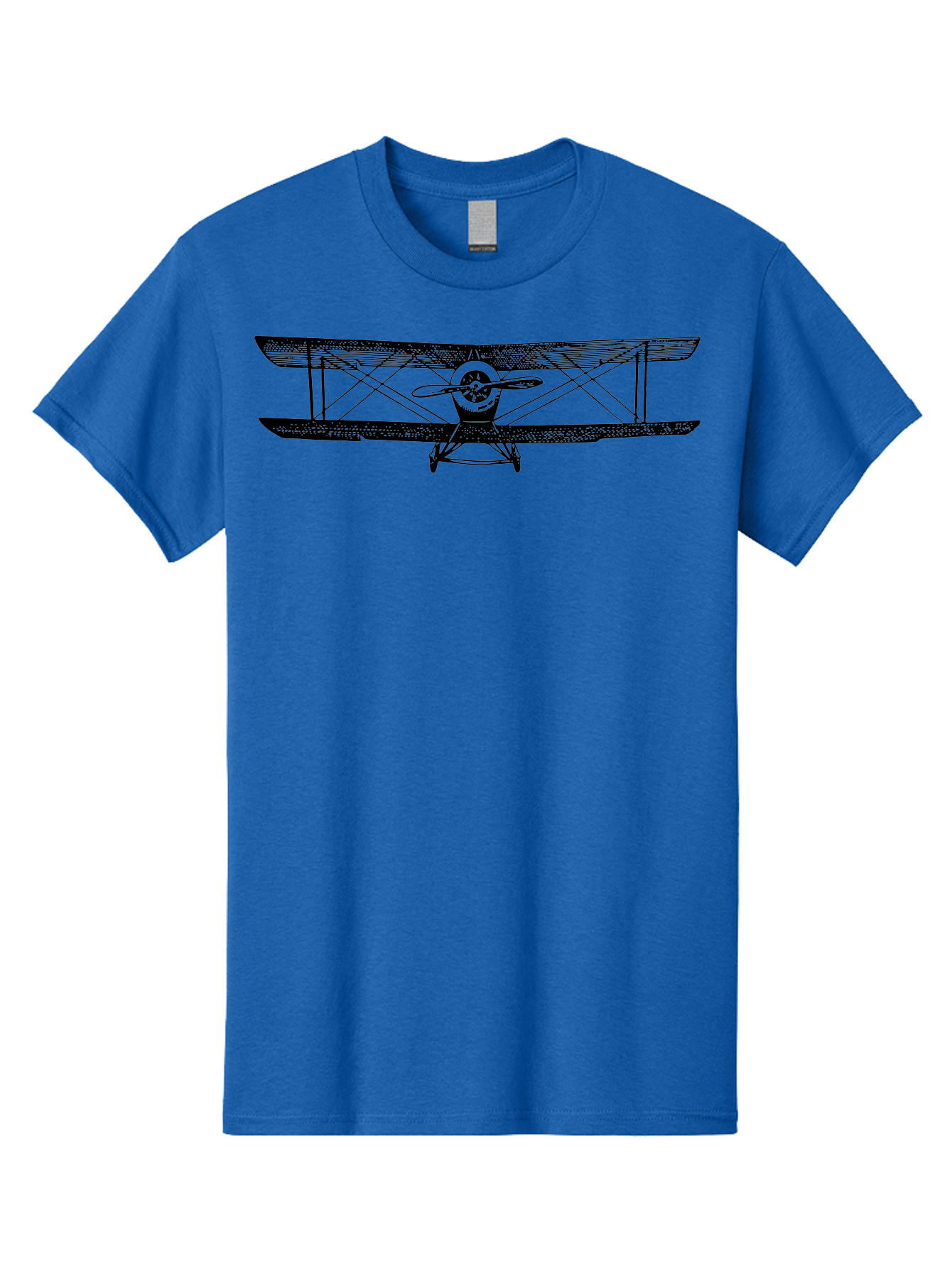 Biplane-2 Men'S Graphic Tee, 100% Cotton, Comfortable Casual Summer Wear, Machine Washable, Vintage Aircraft, Classic Aviation, Biplane Design, Double Wings, Propeller Driven, Retro Flying Machine, Historical Airplane, Aviation Heritage Aad779