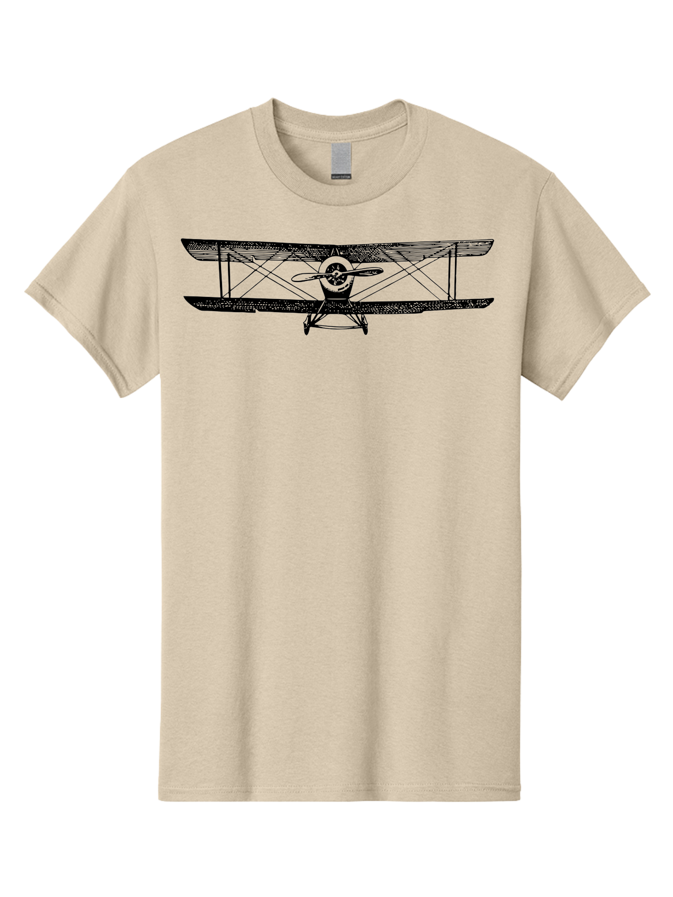 Biplane-2 Men'S Graphic Tee, 100% Cotton, Comfortable Casual Summer Wear, Machine Washable, Vintage Aircraft, Classic Aviation, Biplane Design, Double Wings, Propeller Driven, Retro Flying Machine, Historical Airplane, Aviation Heritage Aad779