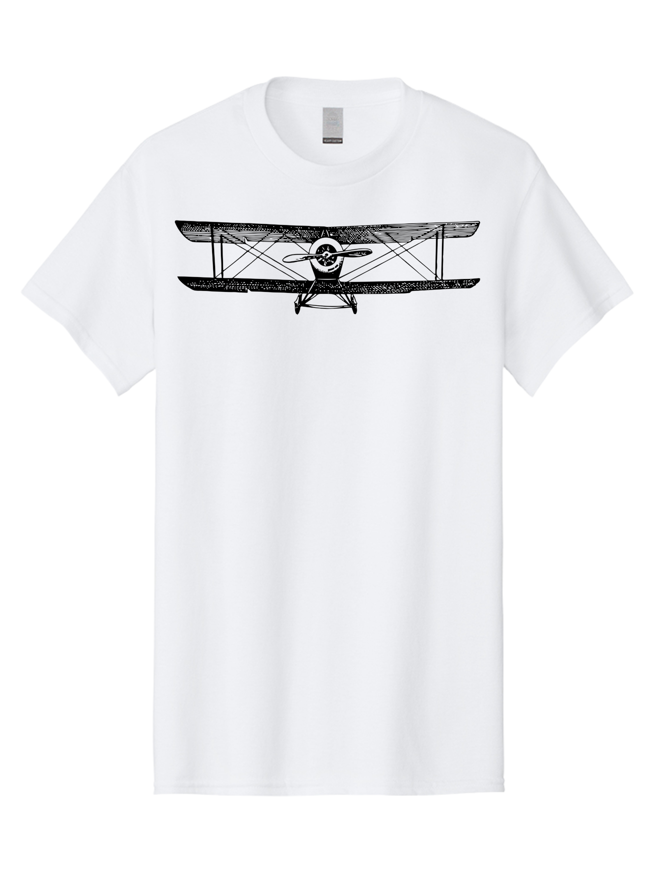 Biplane-2 Men'S Graphic Tee, 100% Cotton, Comfortable Casual Summer Wear, Machine Washable, Vintage Aircraft, Classic Aviation, Biplane Design, Double Wings, Propeller Driven, Retro Flying Machine, Historical Airplane, Aviation Heritage Aad779