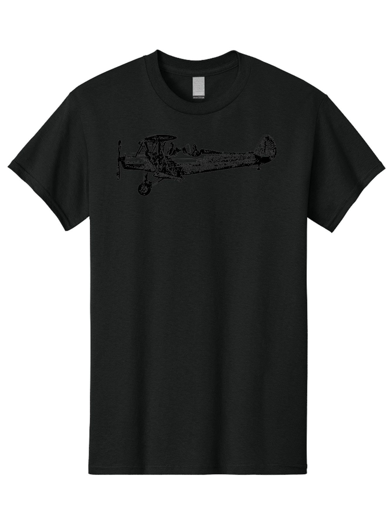 Biplane-3 Men'S Graphic Tee, 100% Cotton, Comfortable Casual Summer Wear, Machine Washable, Vintage Biplane, Classic Aircraft, Historical Aviation, Biplane Illustration, Pilot, Propeller Plane, Old Airplane, Flight, Retro Style Aad780