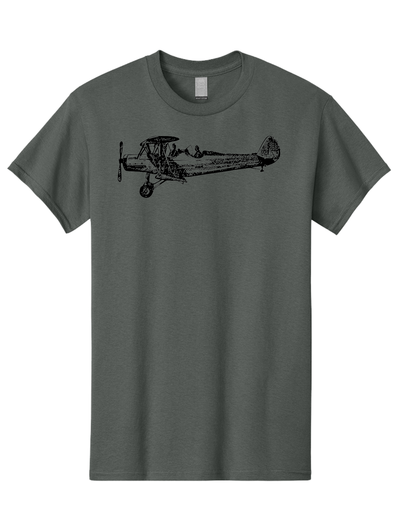Biplane-3 Men'S Graphic Tee, 100% Cotton, Comfortable Casual Summer Wear, Machine Washable, Vintage Biplane, Classic Aircraft, Historical Aviation, Biplane Illustration, Pilot, Propeller Plane, Old Airplane, Flight, Retro Style Aad780