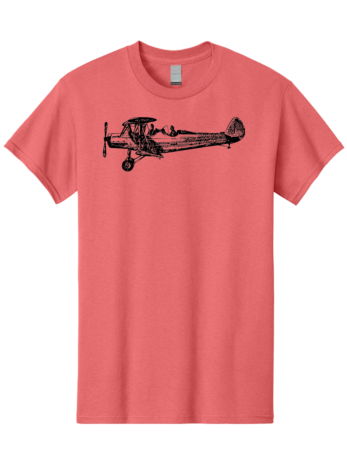 Biplane-3 Men'S Graphic Tee, 100% Cotton, Comfortable Casual Summer Wear, Machine Washable, Vintage Biplane, Classic Aircraft, Historical Aviation, Biplane Illustration, Pilot, Propeller Plane, Old Airplane, Flight, Retro Style Aad780