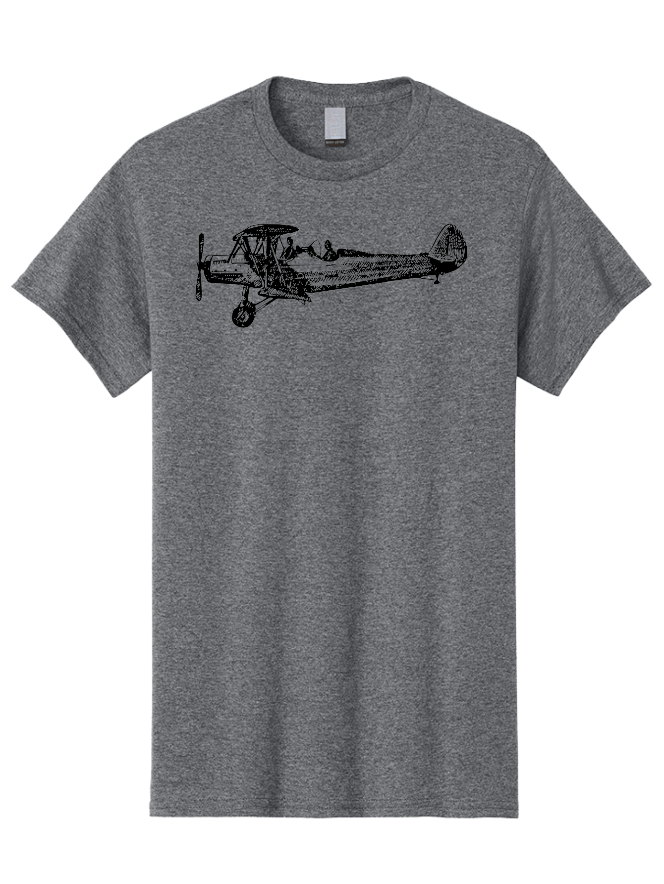 Biplane-3 Men'S Graphic Tee, 100% Cotton, Comfortable Casual Summer Wear, Machine Washable, Vintage Biplane, Classic Aircraft, Historical Aviation, Biplane Illustration, Pilot, Propeller Plane, Old Airplane, Flight, Retro Style Aad780