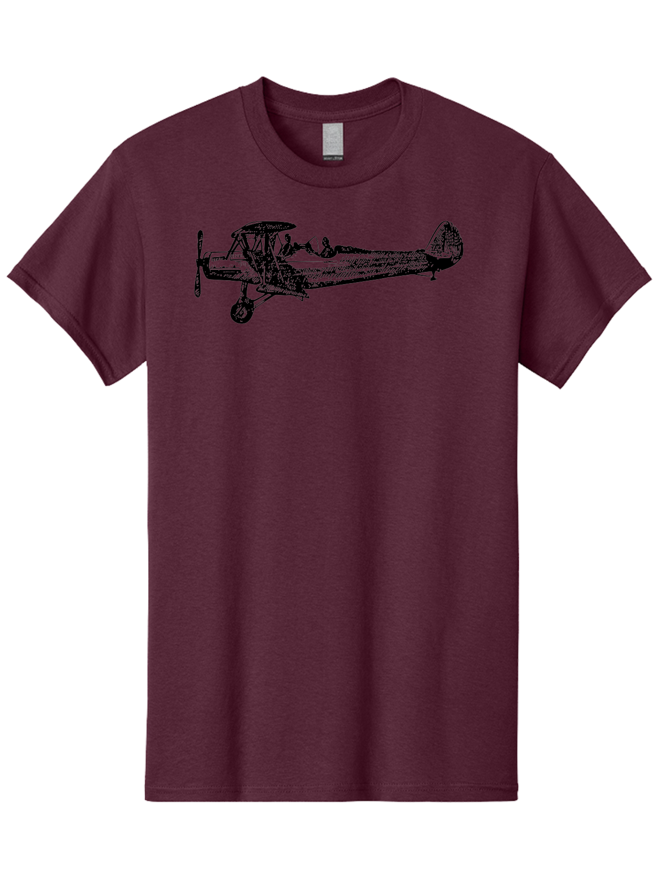 Biplane-3 Men'S Graphic Tee, 100% Cotton, Comfortable Casual Summer Wear, Machine Washable, Vintage Biplane, Classic Aircraft, Historical Aviation, Biplane Illustration, Pilot, Propeller Plane, Old Airplane, Flight, Retro Style Aad780