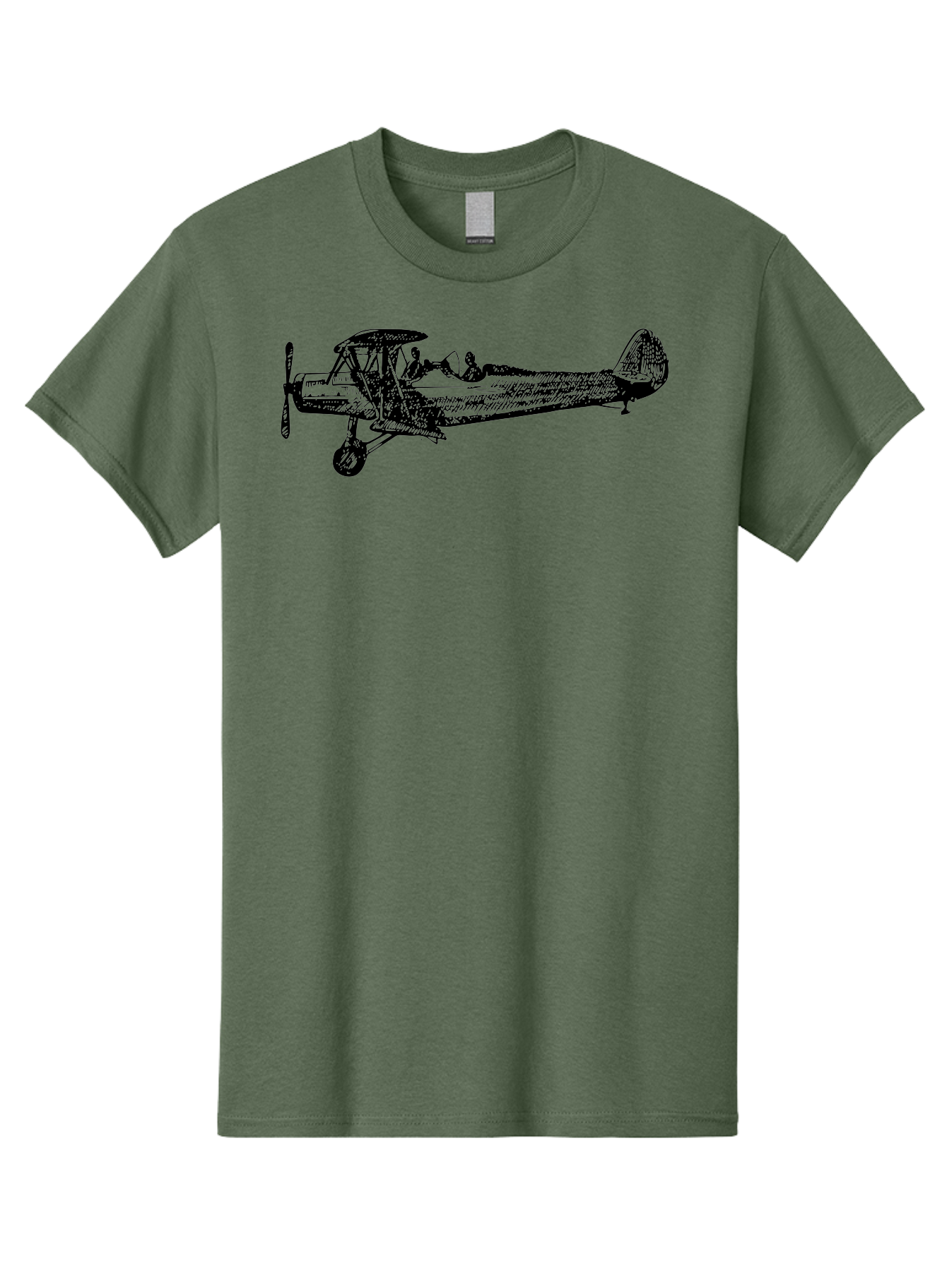 Biplane-3 Men'S Graphic Tee, 100% Cotton, Comfortable Casual Summer Wear, Machine Washable, Vintage Biplane, Classic Aircraft, Historical Aviation, Biplane Illustration, Pilot, Propeller Plane, Old Airplane, Flight, Retro Style Aad780