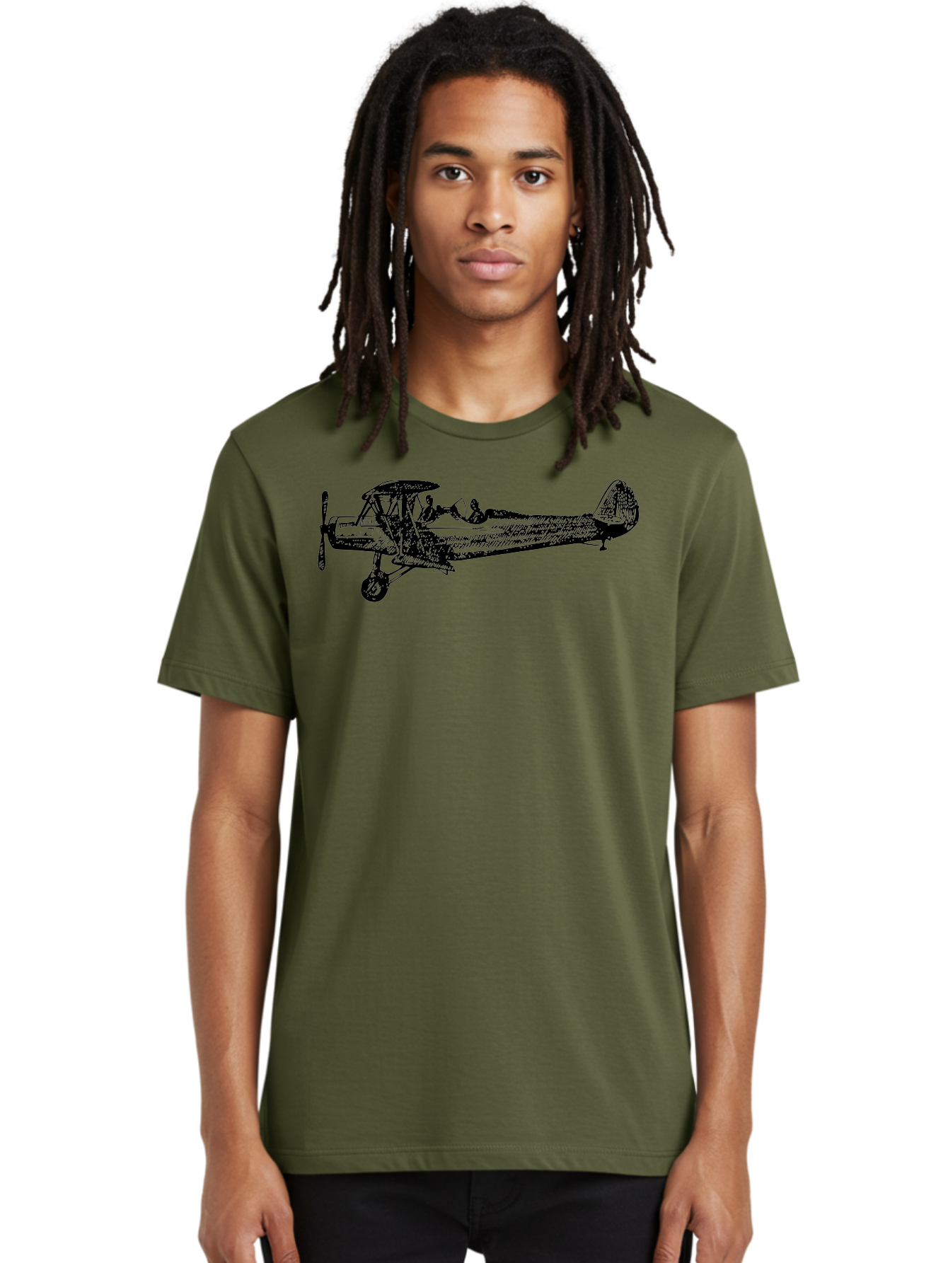 Biplane-3 Men'S Graphic Tee, 100% Cotton, Comfortable Casual Summer Wear, Machine Washable, Vintage Biplane, Classic Aircraft, Historical Aviation, Biplane Illustration, Pilot, Propeller Plane, Old Airplane, Flight, Retro Style Aad780