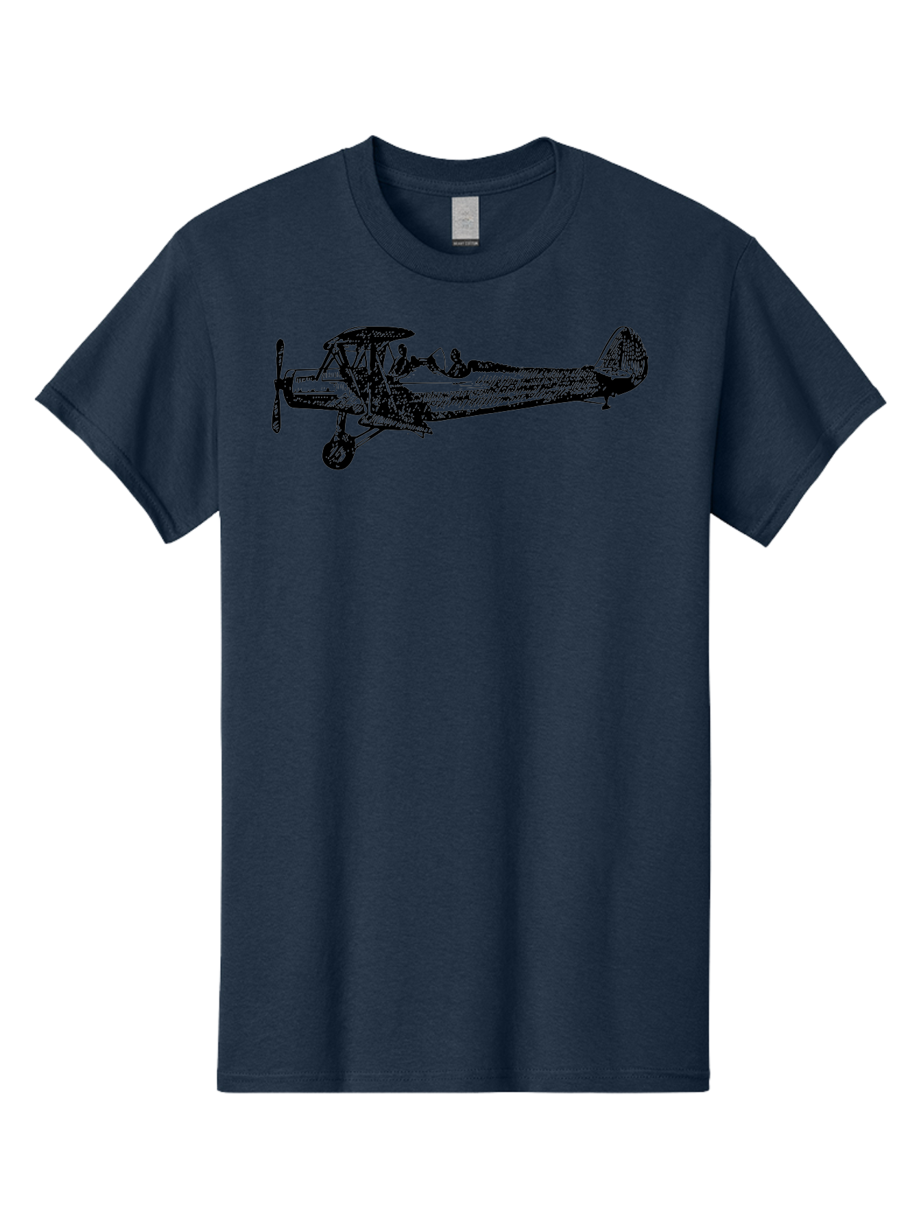 Biplane-3 Men'S Graphic Tee, 100% Cotton, Comfortable Casual Summer Wear, Machine Washable, Vintage Biplane, Classic Aircraft, Historical Aviation, Biplane Illustration, Pilot, Propeller Plane, Old Airplane, Flight, Retro Style Aad780
