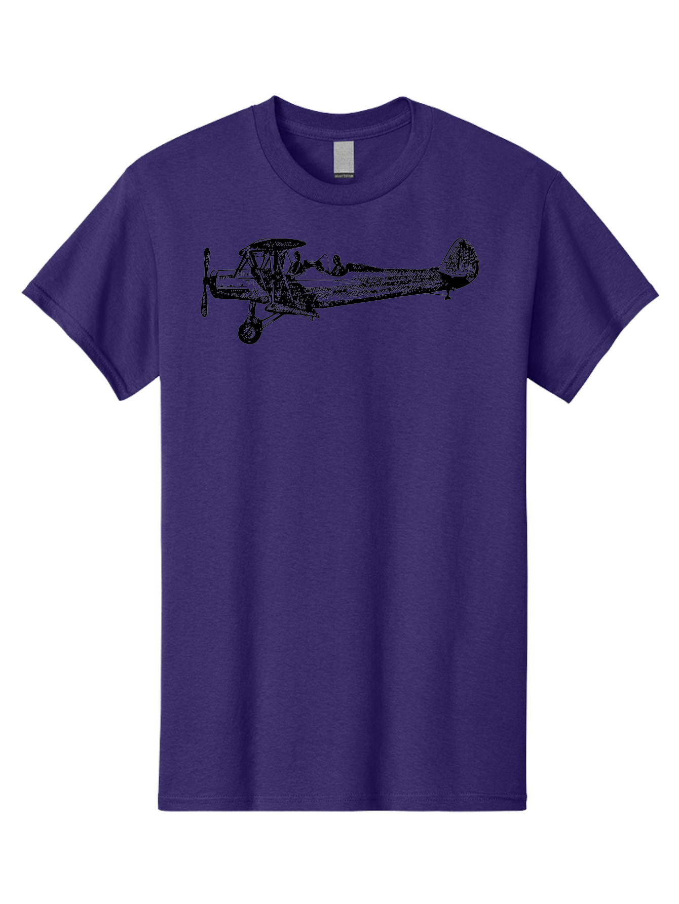 Biplane-3 Men'S Graphic Tee, 100% Cotton, Comfortable Casual Summer Wear, Machine Washable, Vintage Biplane, Classic Aircraft, Historical Aviation, Biplane Illustration, Pilot, Propeller Plane, Old Airplane, Flight, Retro Style Aad780