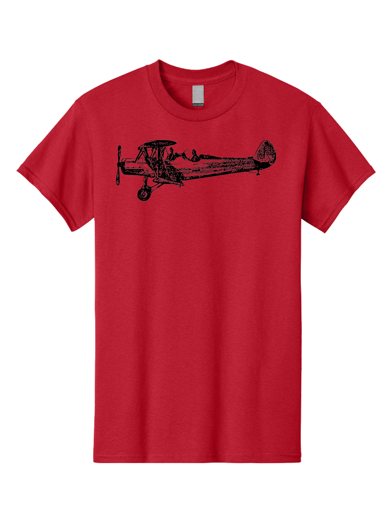 Biplane-3 Men'S Graphic Tee, 100% Cotton, Comfortable Casual Summer Wear, Machine Washable, Vintage Biplane, Classic Aircraft, Historical Aviation, Biplane Illustration, Pilot, Propeller Plane, Old Airplane, Flight, Retro Style Aad780