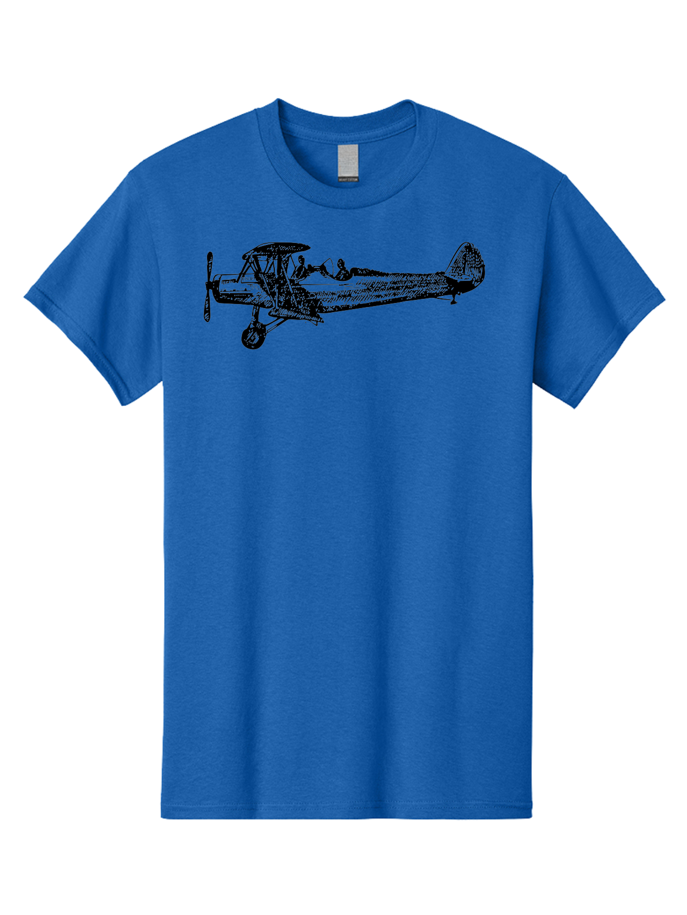 Biplane-3 Men'S Graphic Tee, 100% Cotton, Comfortable Casual Summer Wear, Machine Washable, Vintage Biplane, Classic Aircraft, Historical Aviation, Biplane Illustration, Pilot, Propeller Plane, Old Airplane, Flight, Retro Style Aad780