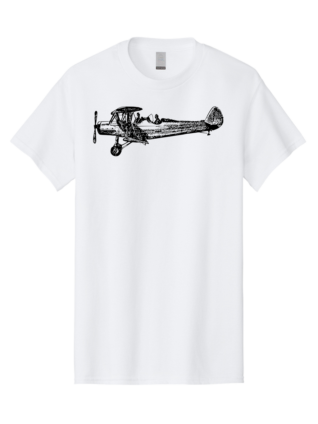 Biplane-3 Men'S Graphic Tee, 100% Cotton, Comfortable Casual Summer Wear, Machine Washable, Vintage Biplane, Classic Aircraft, Historical Aviation, Biplane Illustration, Pilot, Propeller Plane, Old Airplane, Flight, Retro Style Aad780