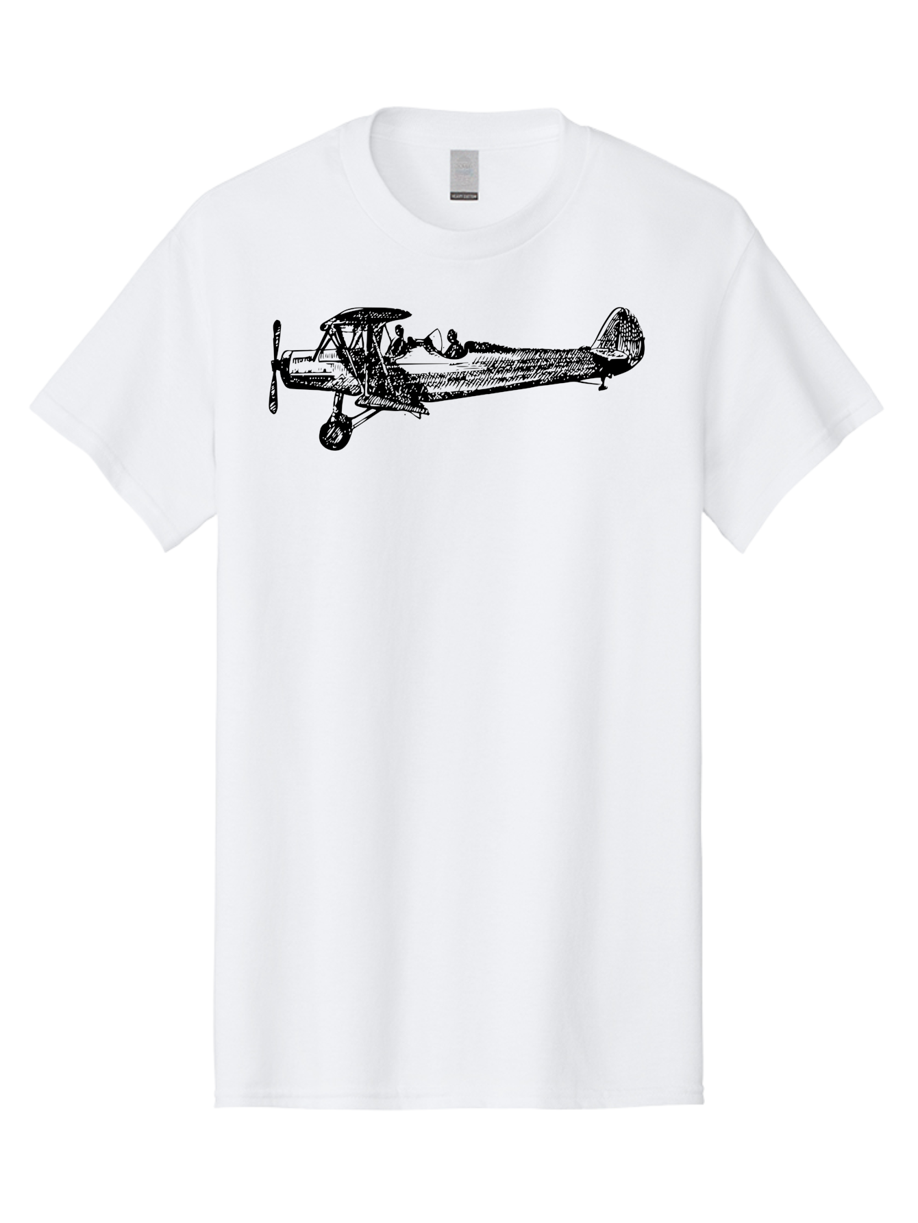 Biplane-3 Men'S Graphic Tee, 100% Cotton, Comfortable Casual Summer Wear, Machine Washable, Vintage Biplane, Classic Aircraft, Historical Aviation, Biplane Illustration, Pilot, Propeller Plane, Old Airplane, Flight, Retro Style Aad780