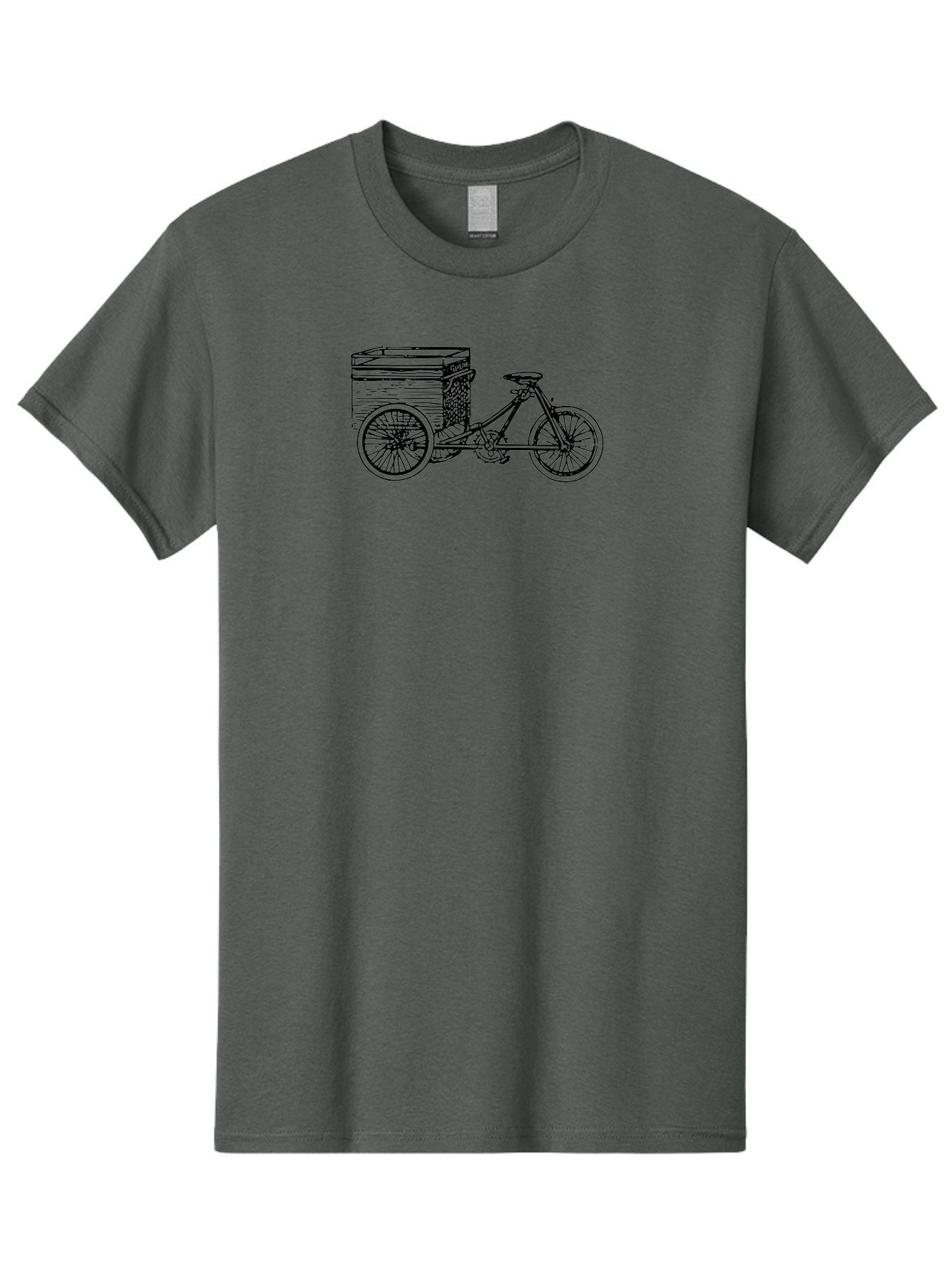 Cargobike Men'S Graphic Tee, 100% Cotton, Comfortable Casual Summer Wear, Machine Washable, Vintage Tricycle, Retro Bicycle, Goldilocks Branding, Cargo Bike, Three-Wheeled Vehicle, Nostalgic Design, Antique Bike Aad783