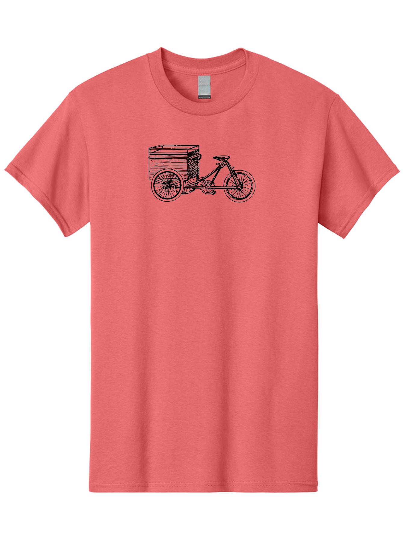 Cargobike Men'S Graphic Tee, 100% Cotton, Comfortable Casual Summer Wear, Machine Washable, Vintage Tricycle, Retro Bicycle, Goldilocks Branding, Cargo Bike, Three-Wheeled Vehicle, Nostalgic Design, Antique Bike Aad783