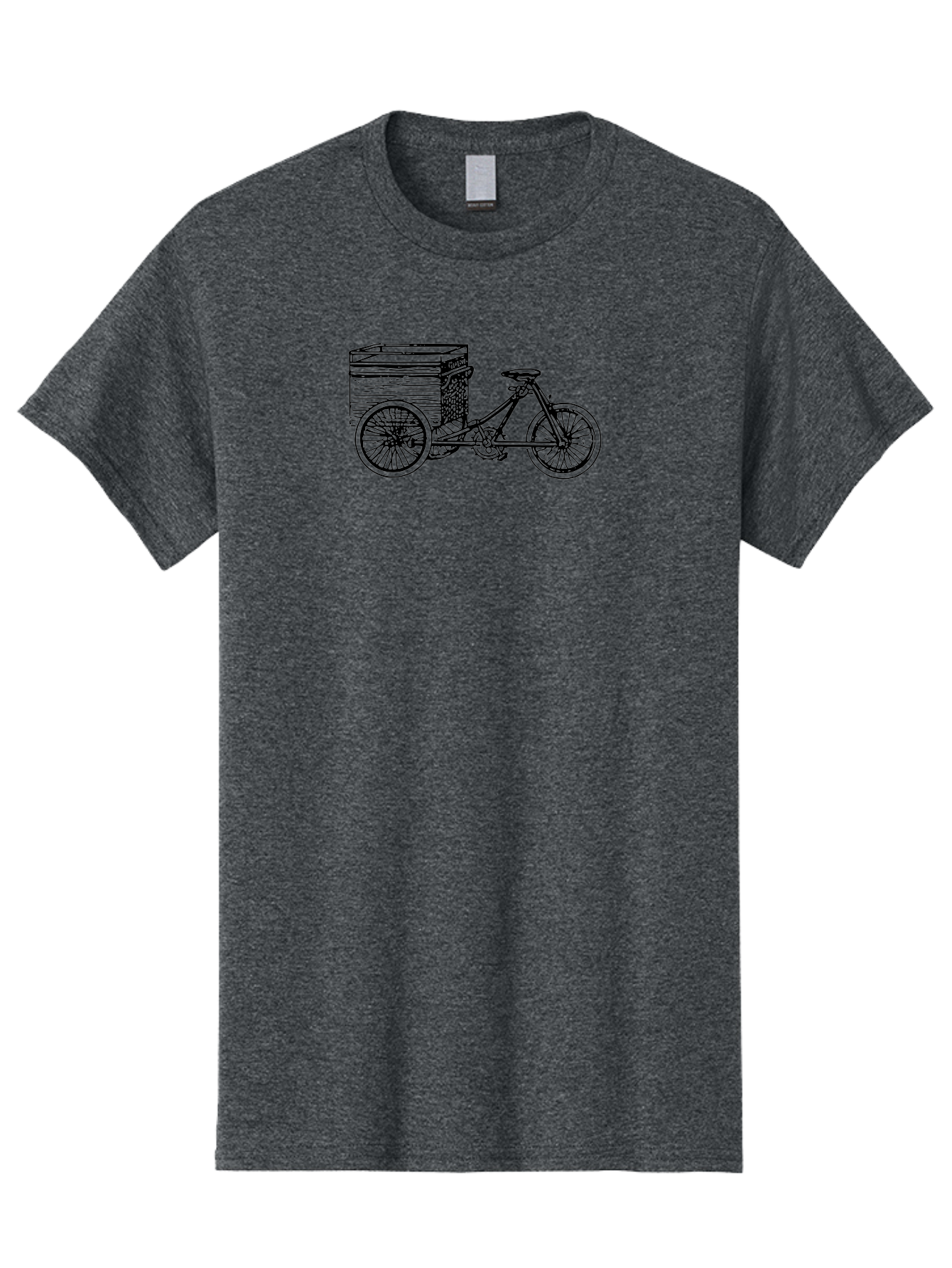 Cargobike Men'S Graphic Tee, 100% Cotton, Comfortable Casual Summer Wear, Machine Washable, Vintage Tricycle, Retro Bicycle, Goldilocks Branding, Cargo Bike, Three-Wheeled Vehicle, Nostalgic Design, Antique Bike Aad783