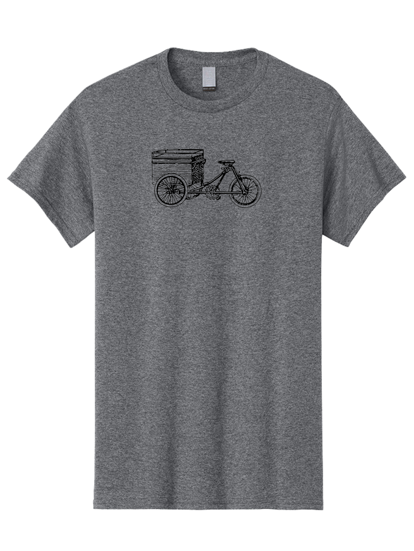 Cargobike Men'S Graphic Tee, 100% Cotton, Comfortable Casual Summer Wear, Machine Washable, Vintage Tricycle, Retro Bicycle, Goldilocks Branding, Cargo Bike, Three-Wheeled Vehicle, Nostalgic Design, Antique Bike Aad783