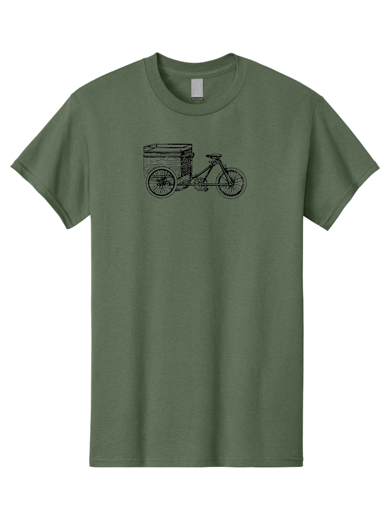 Cargobike Men'S Graphic Tee, 100% Cotton, Comfortable Casual Summer Wear, Machine Washable, Vintage Tricycle, Retro Bicycle, Goldilocks Branding, Cargo Bike, Three-Wheeled Vehicle, Nostalgic Design, Antique Bike Aad783