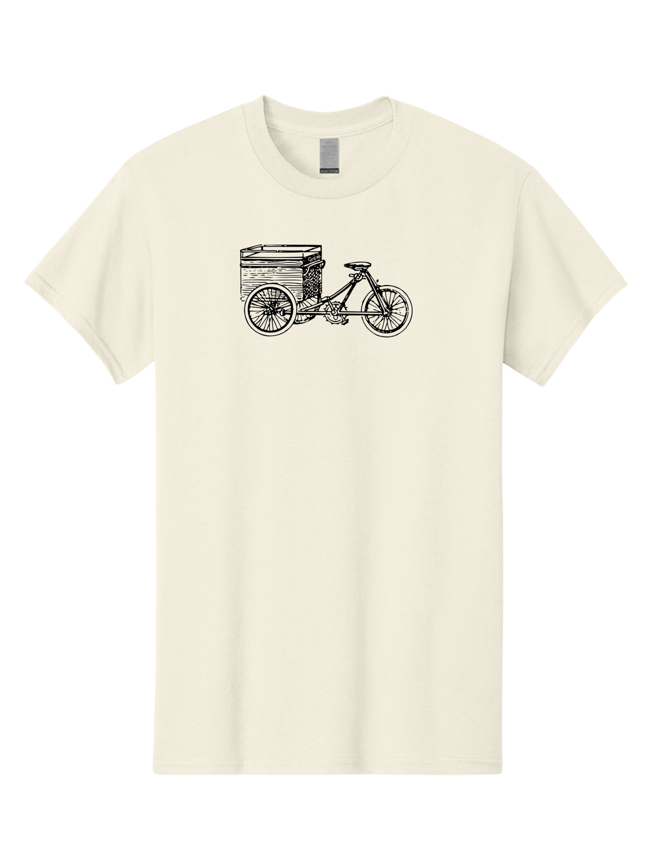 Cargobike Men'S Graphic Tee, 100% Cotton, Comfortable Casual Summer Wear, Machine Washable, Vintage Tricycle, Retro Bicycle, Goldilocks Branding, Cargo Bike, Three-Wheeled Vehicle, Nostalgic Design, Antique Bike Aad783